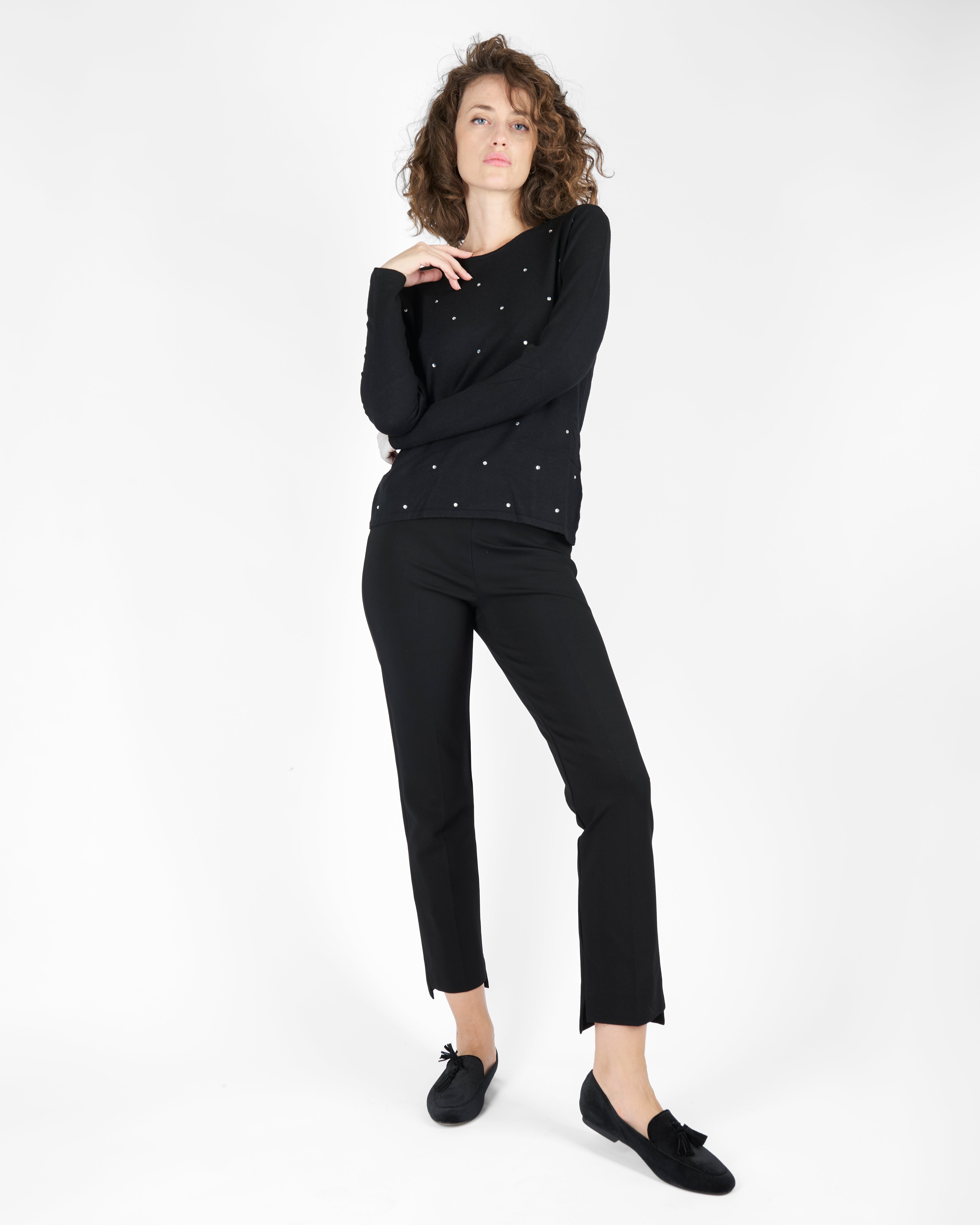 Maglia girocollo strass AN05