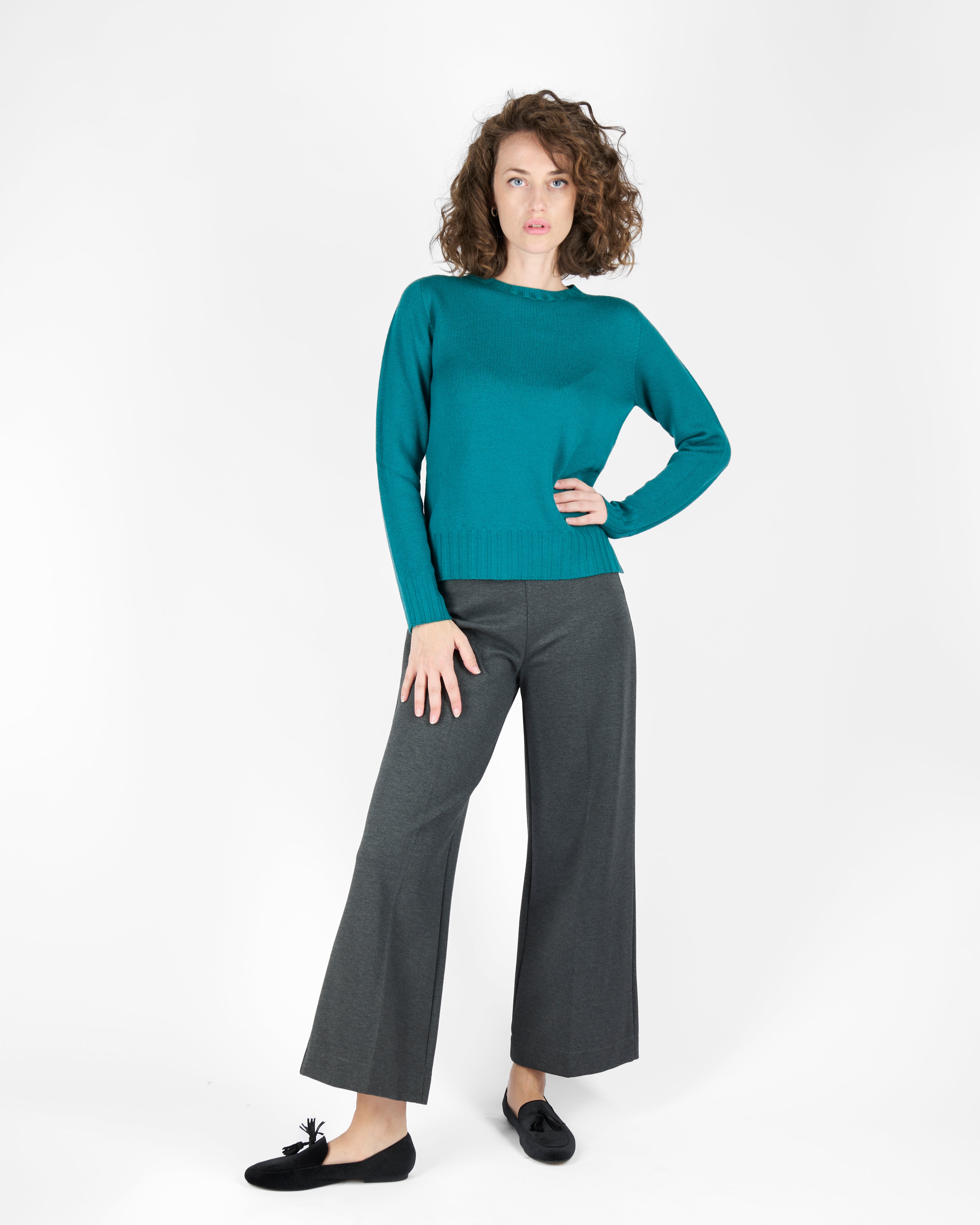 Maglia giro pura lana rasata Z 7238