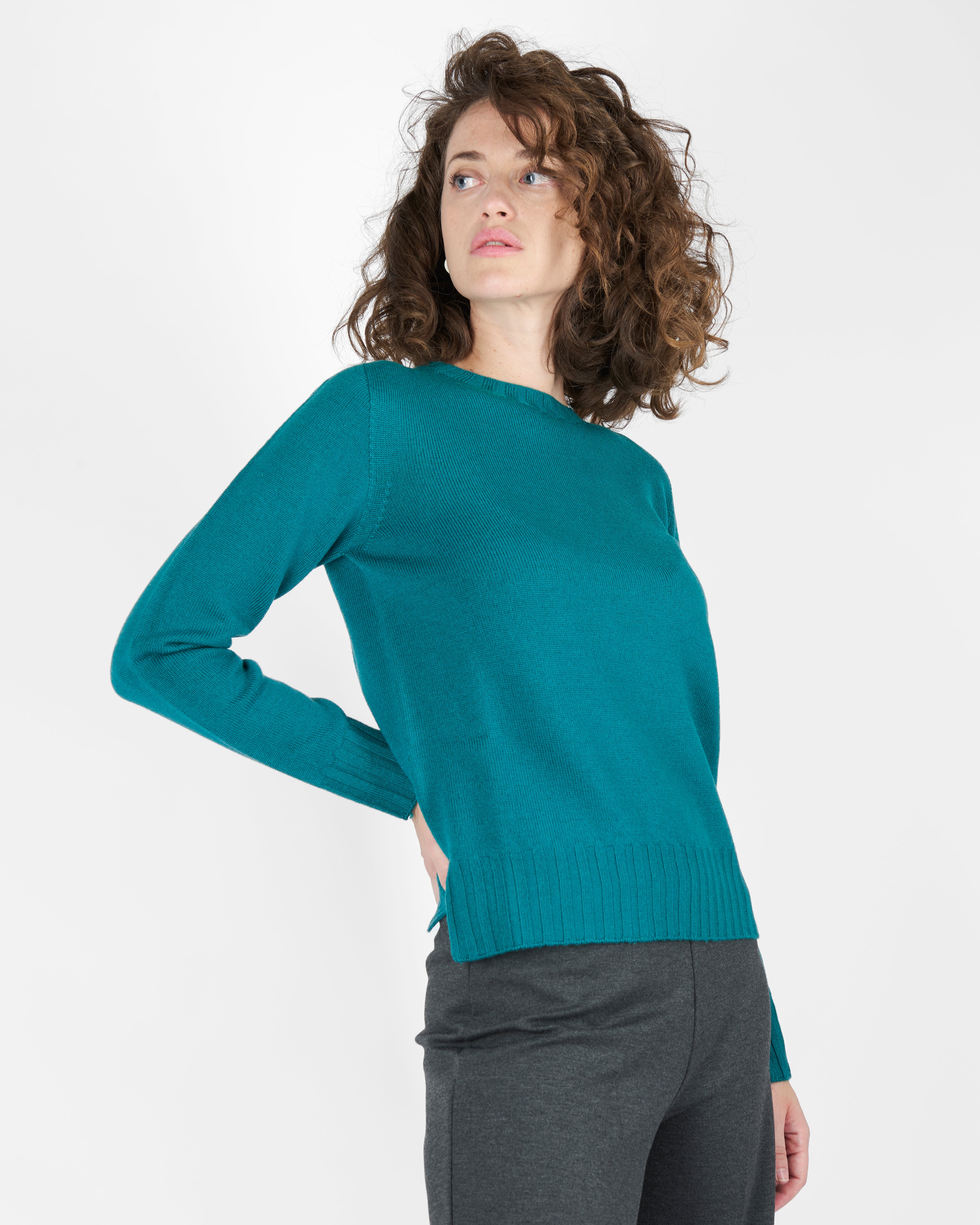 Maglia giro pura lana rasata Z 7238