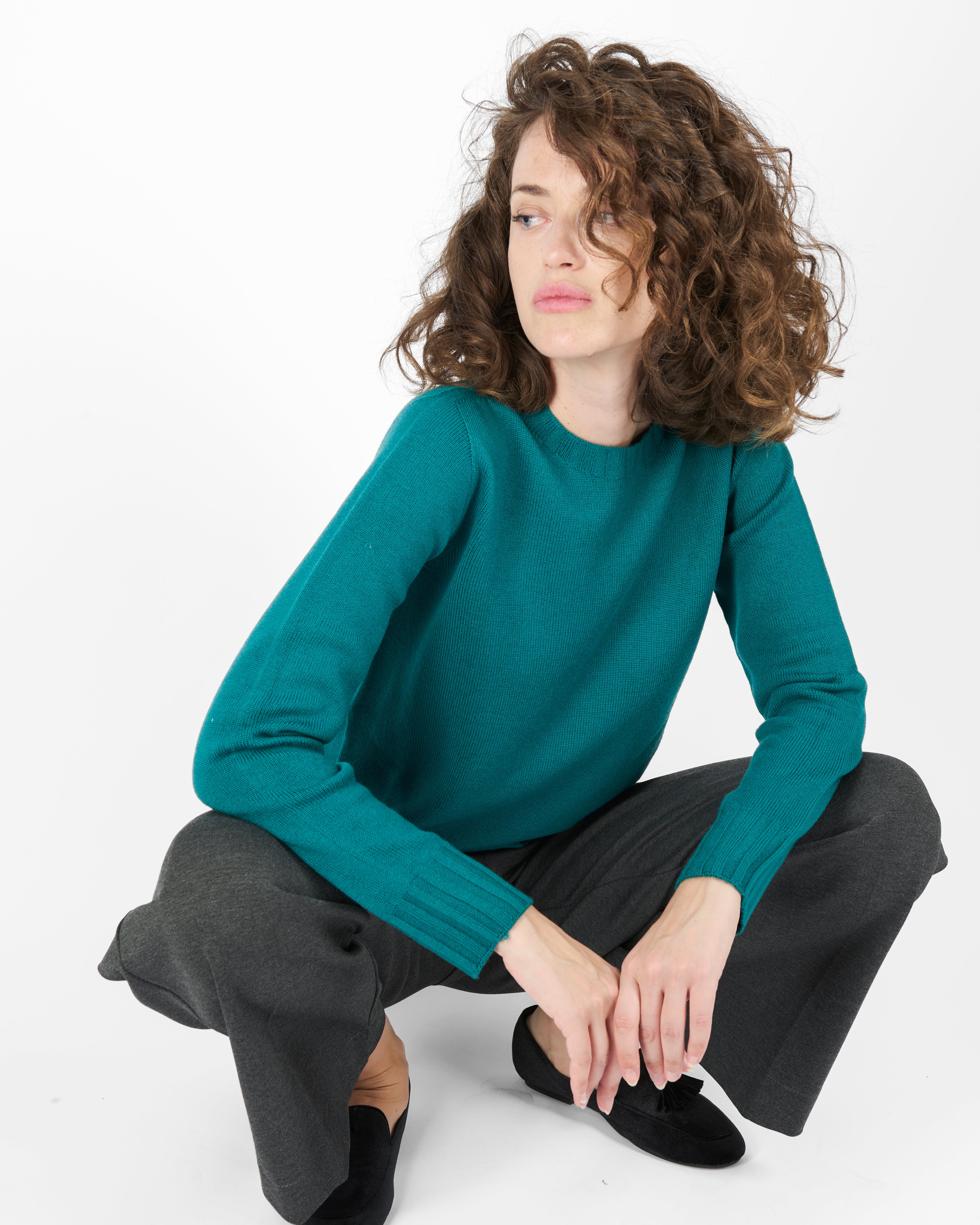 Maglia giro pura lana rasata Z 7238