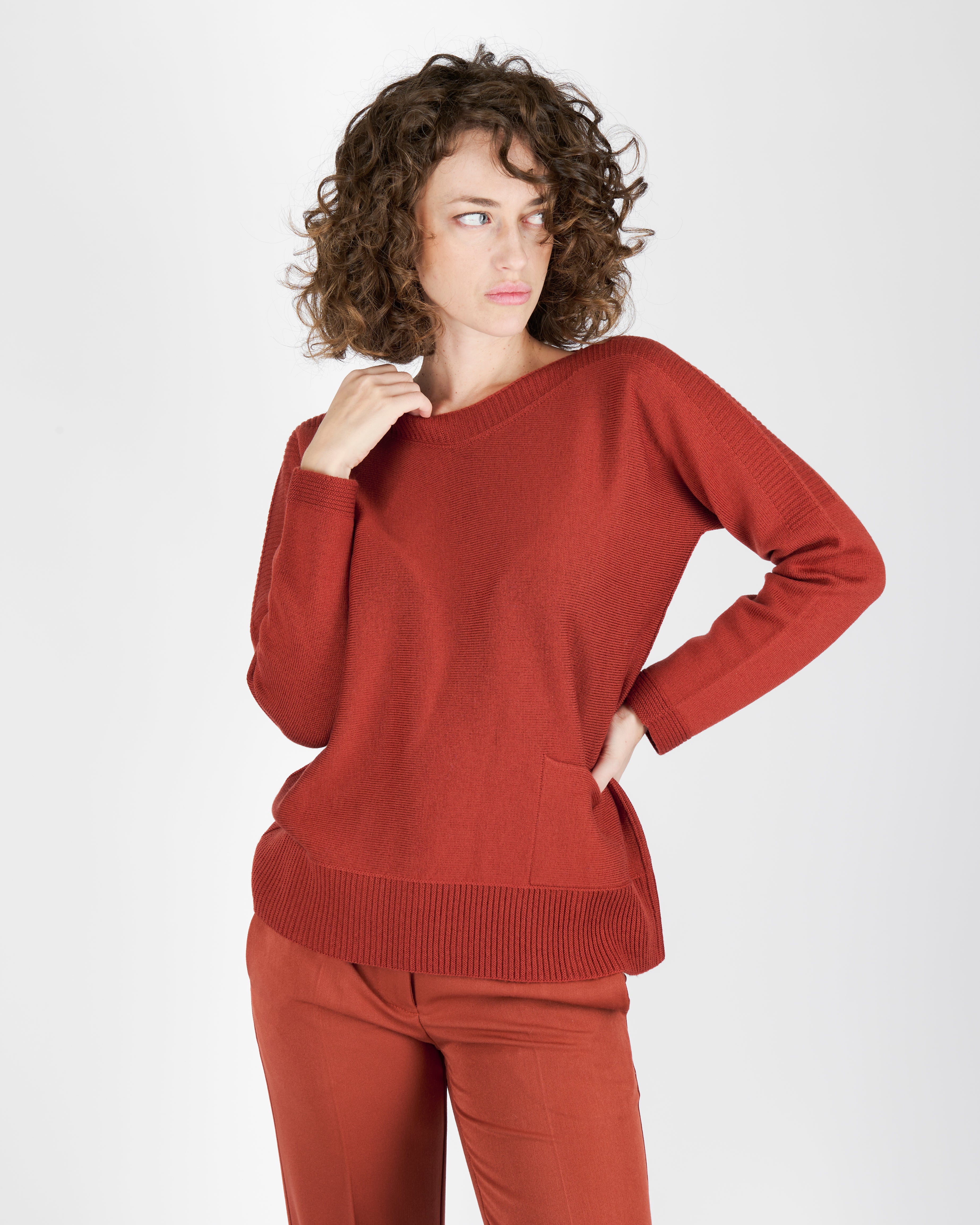 Maglia scollo barchetta tasca links AZ 9119
