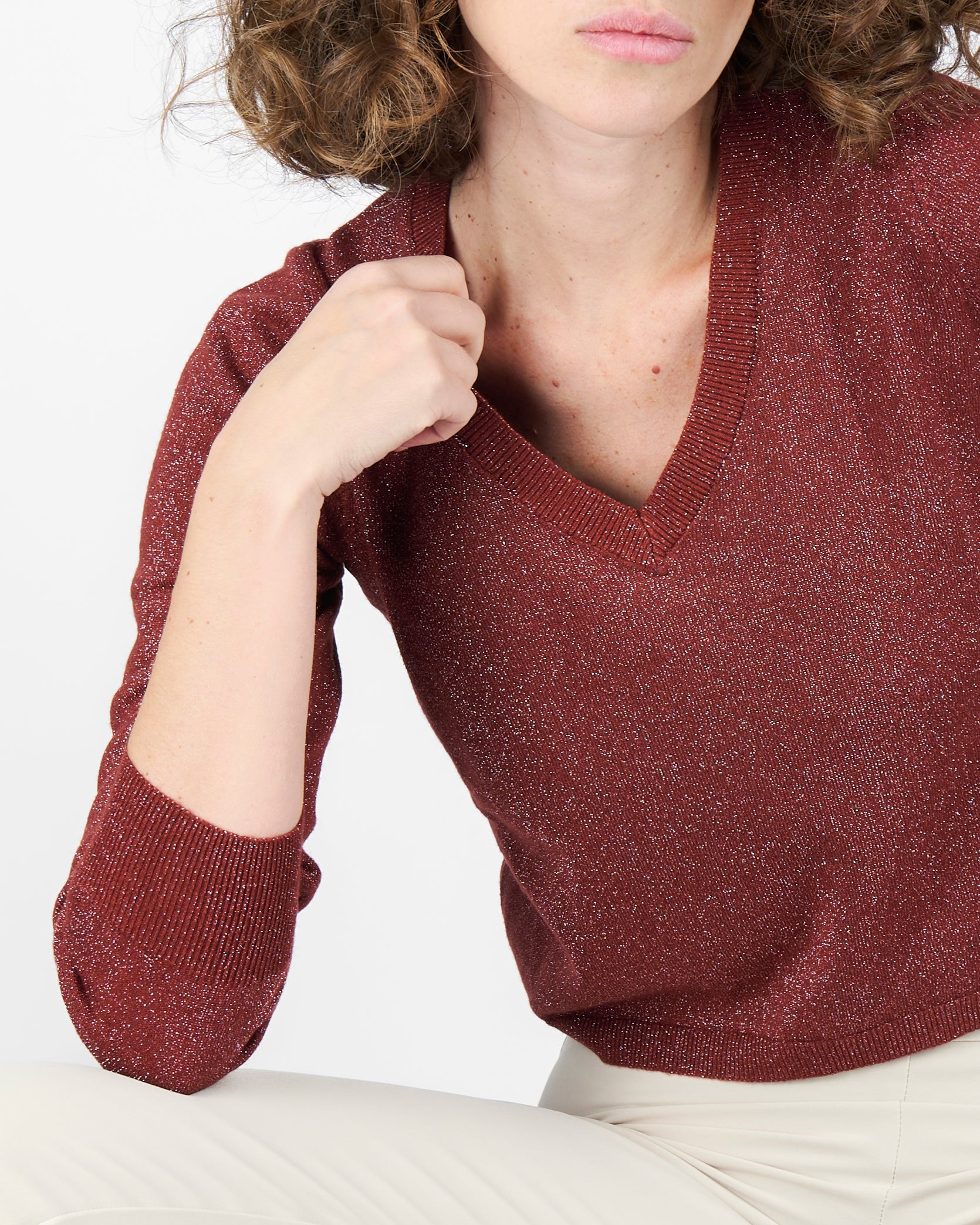 Maglia scollo V lurex MACINA