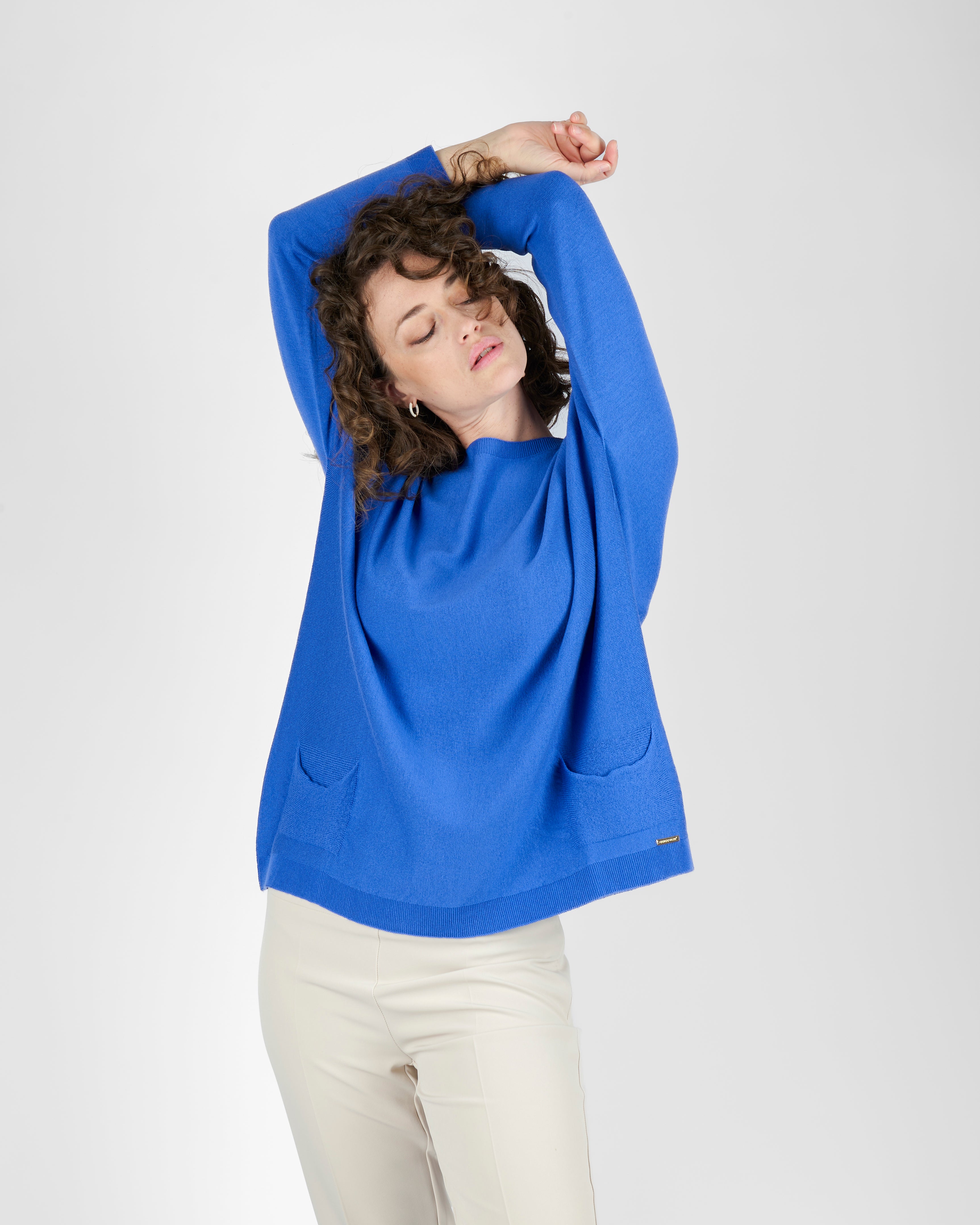 Maglia over tasche pura lana A10/ML