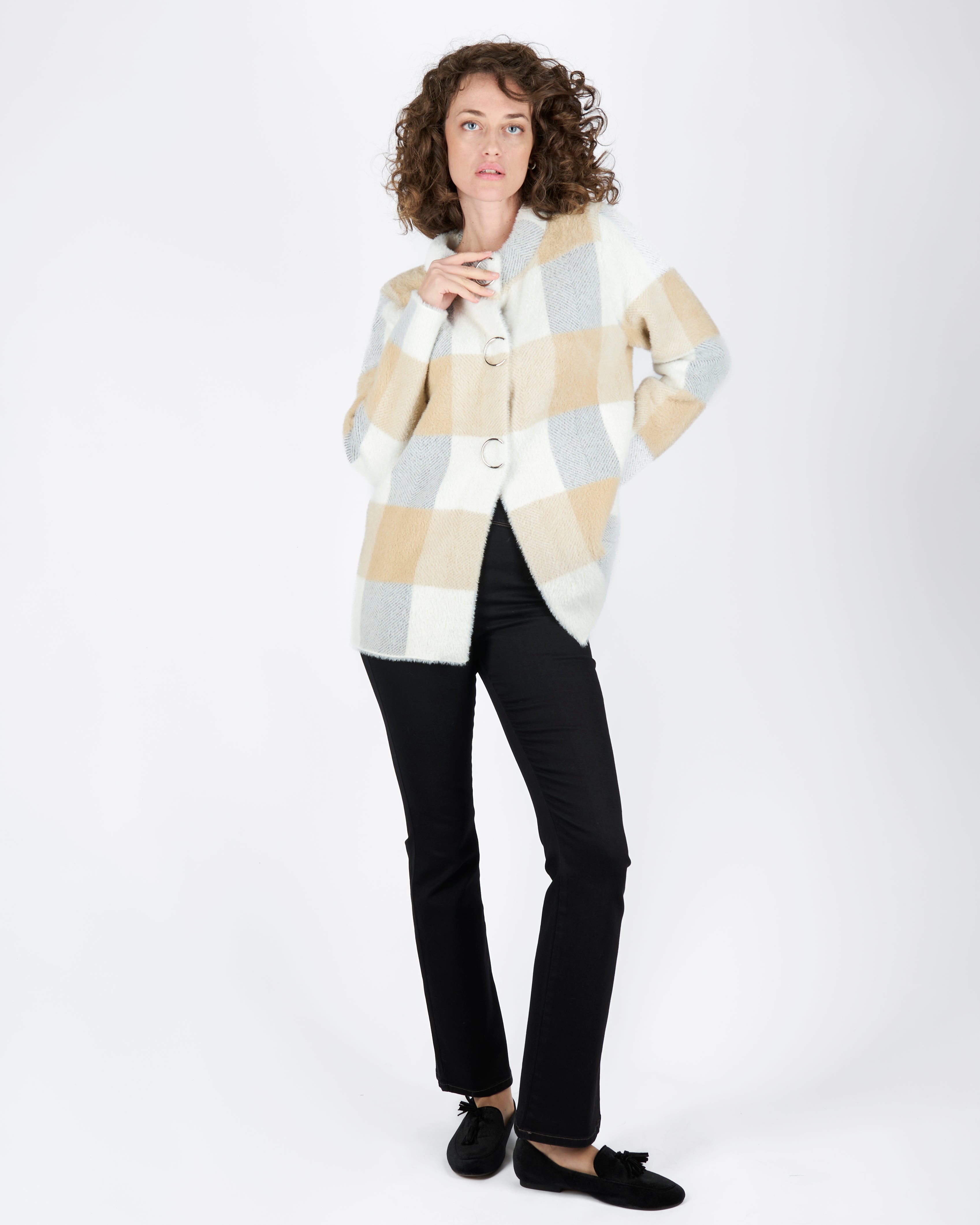 Cappotto corto fantasia scacchi 2262