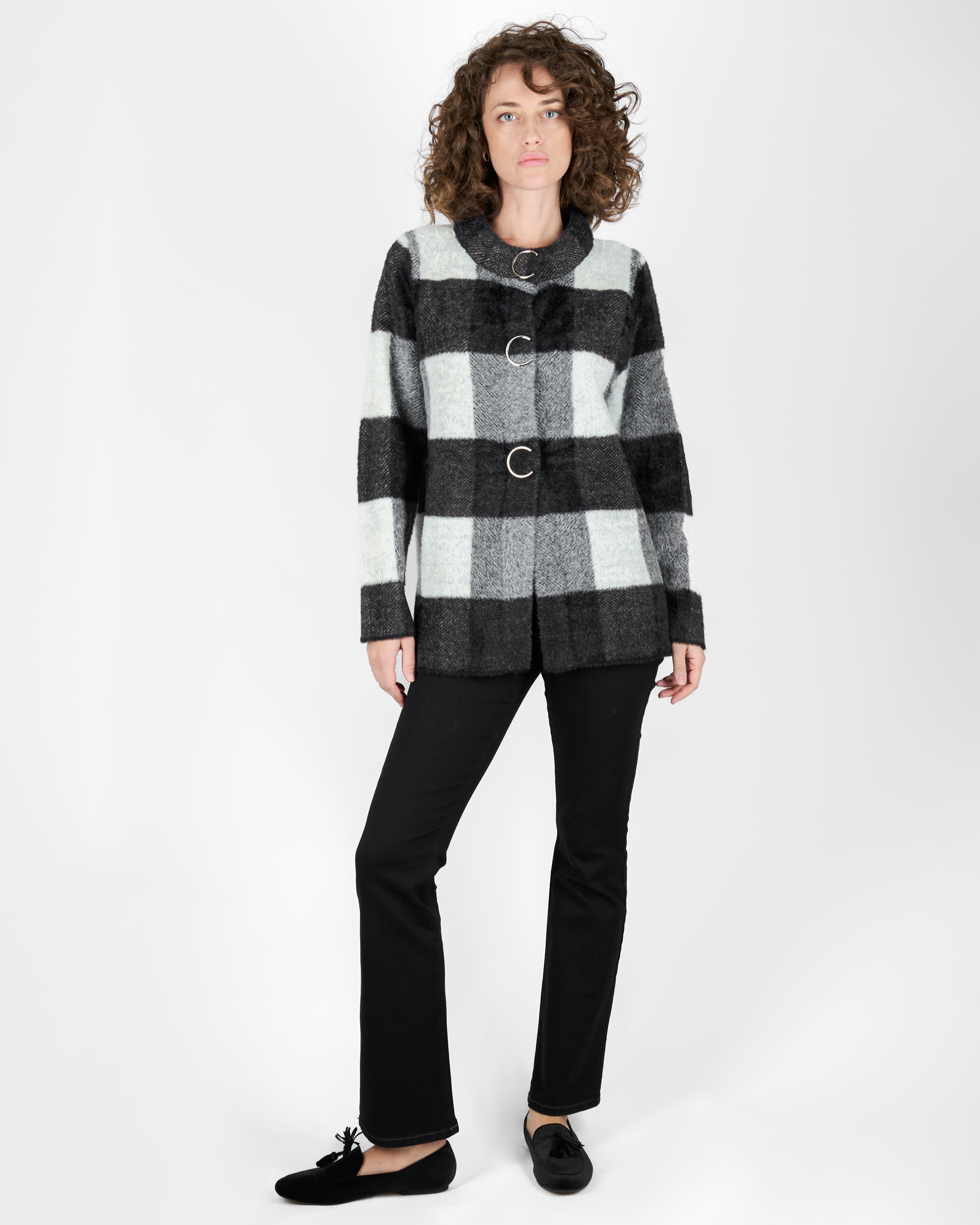 Cappotto corto fantasia scacchi 2262