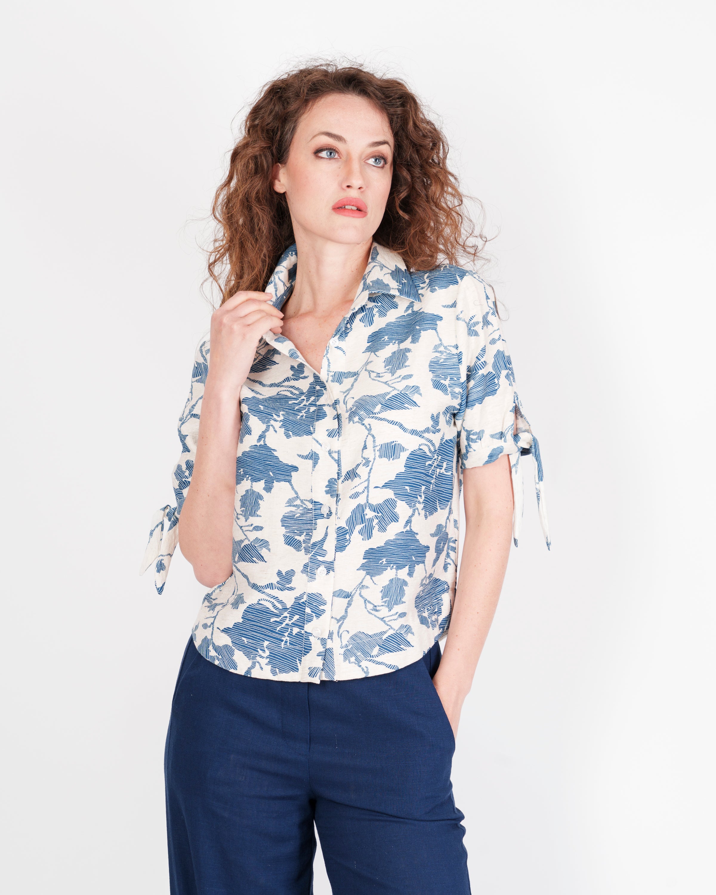 Camicia Viscosa e LIno fantasia 6061/30