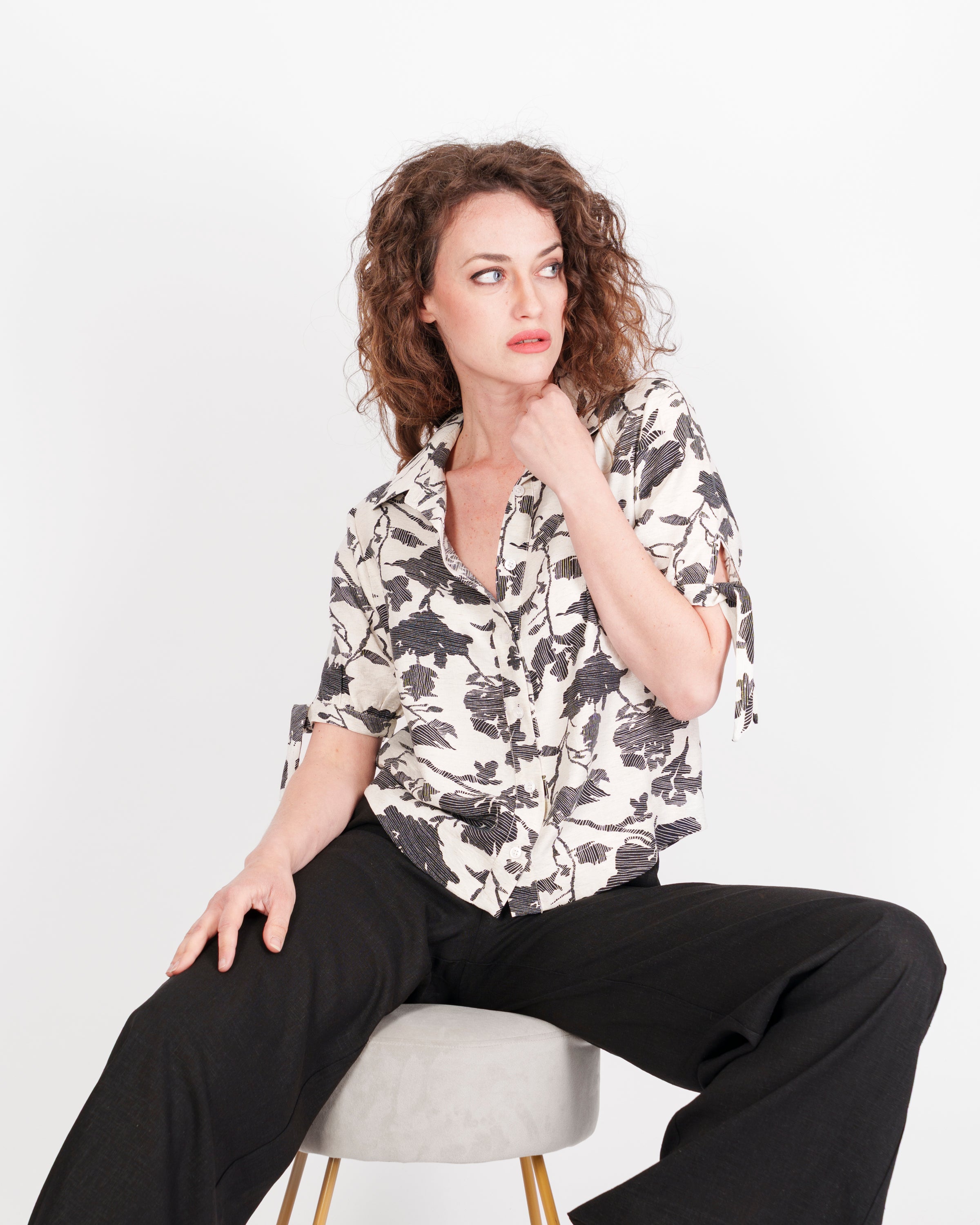 Camicia Viscosa e LIno fantasia 6061/30