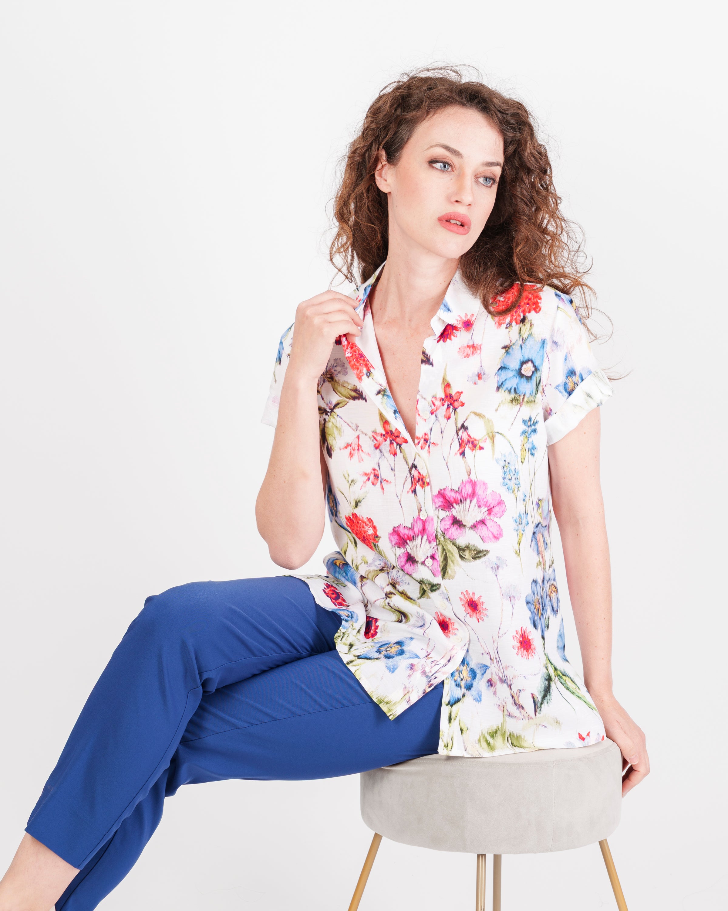 Camicia lunga con spacchi Lino e Viscosa 26-55