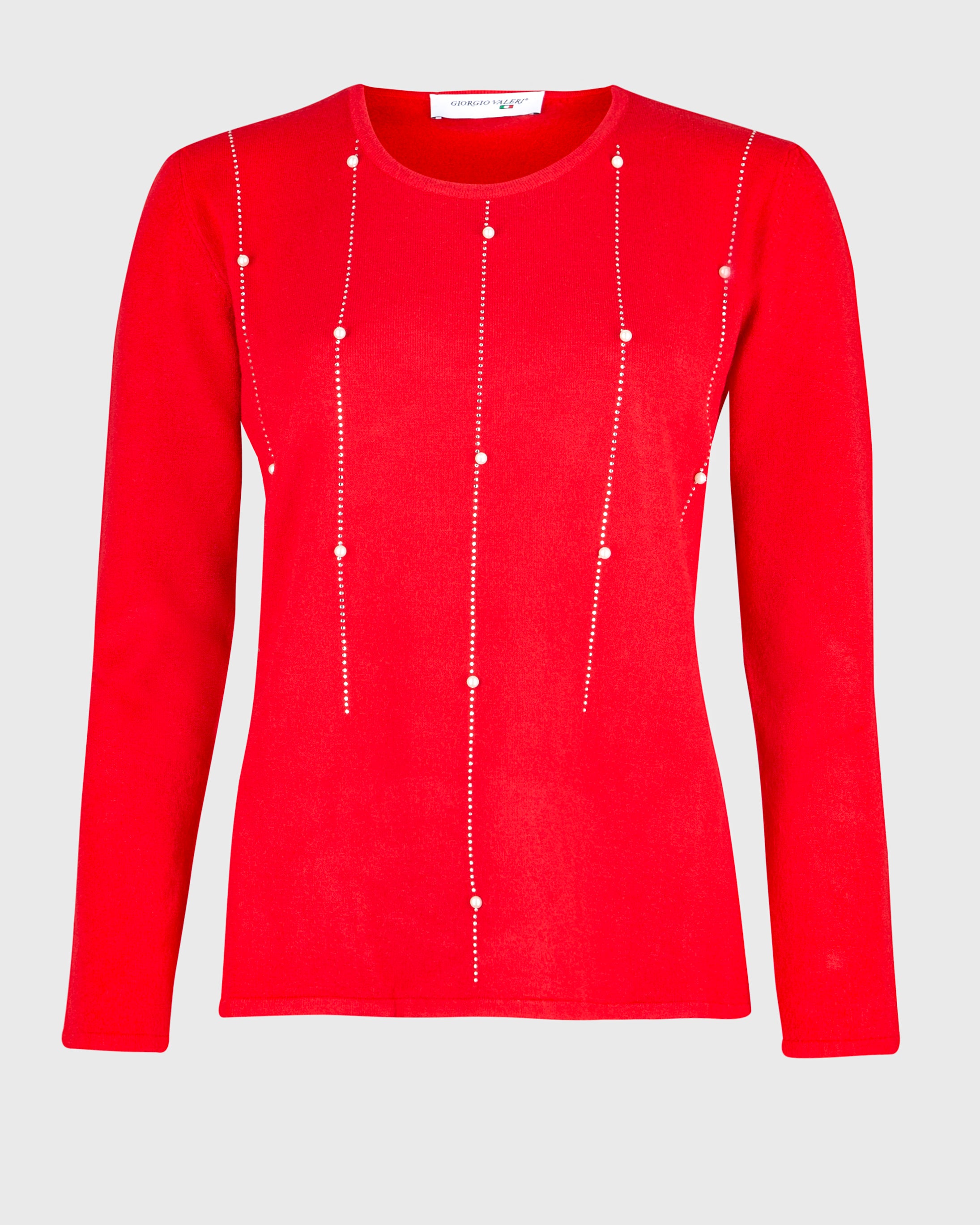 Maglia girocollo perle e strass AN04