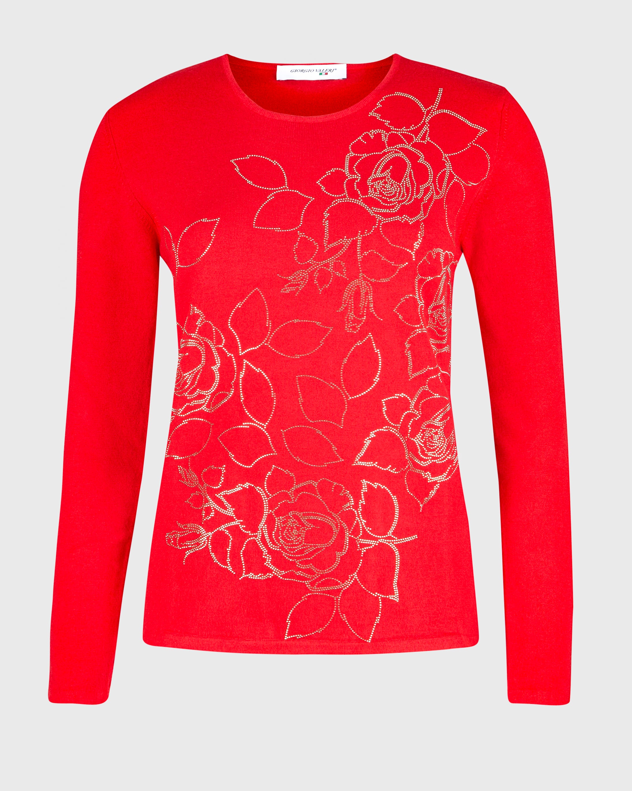 Maglia girocollo ricamo fiori MR07