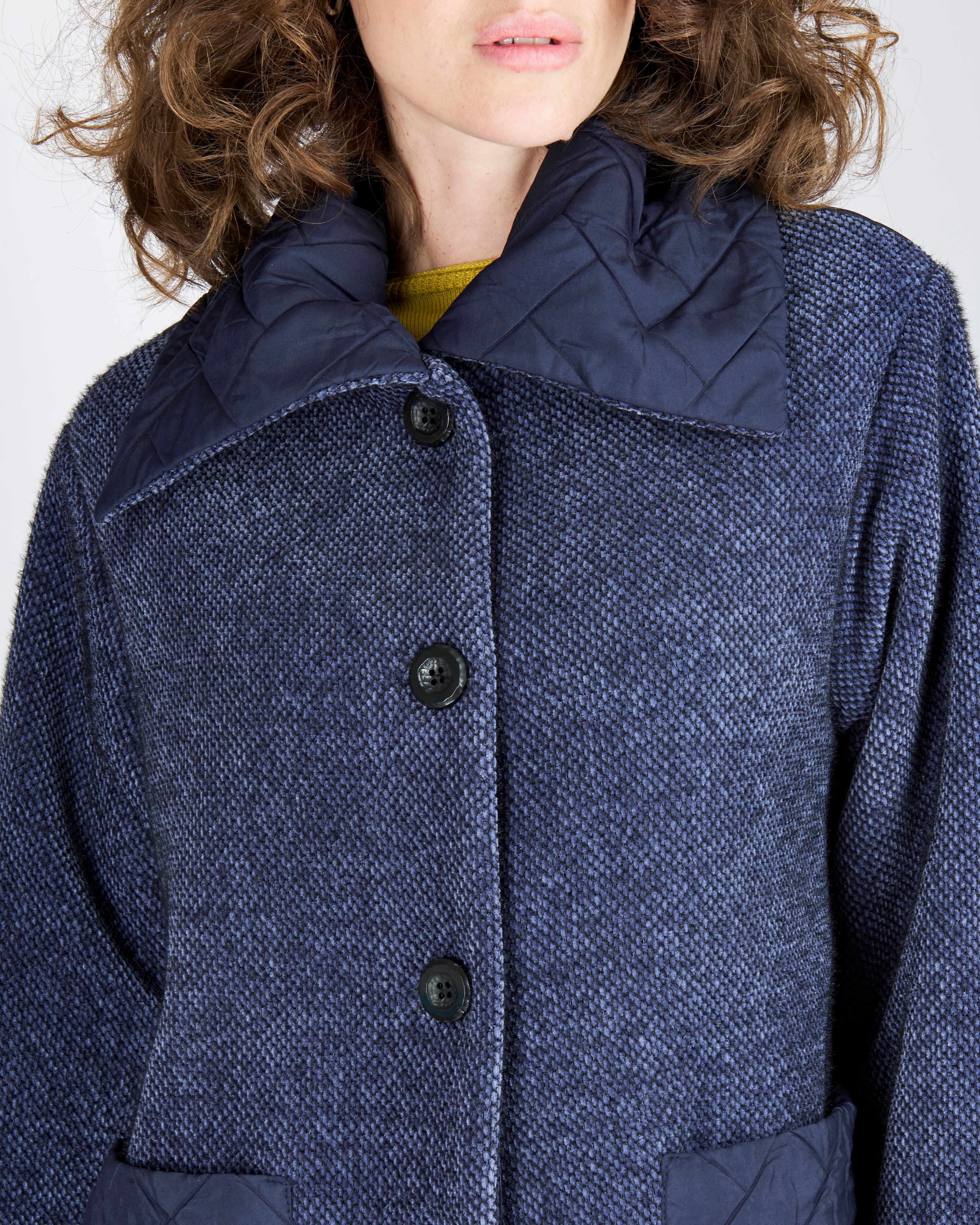 Cappotto leggero tasca e collo trapuntato DS4298