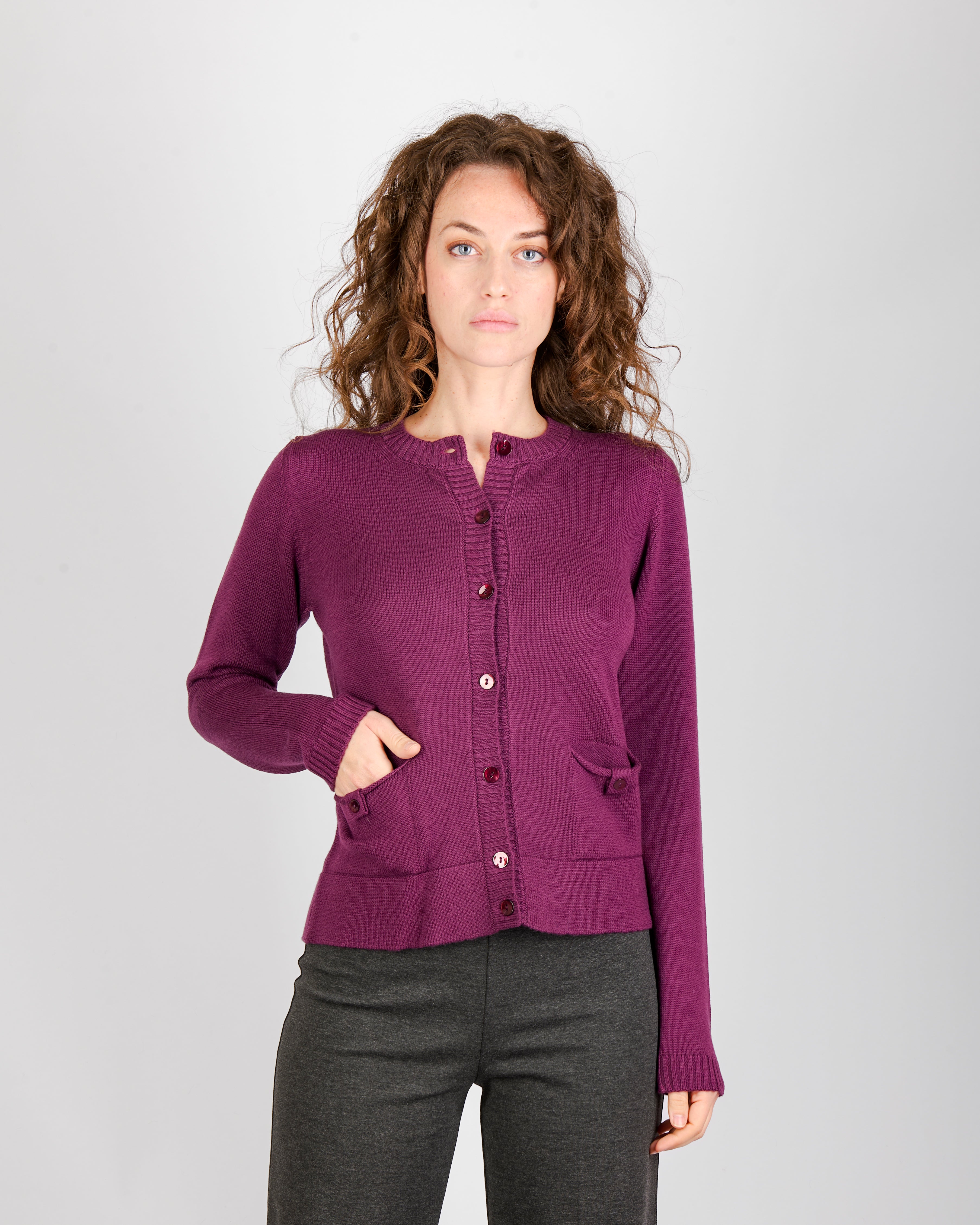 Giacca pura lana aperta tasche e bottoni Z5348/BN