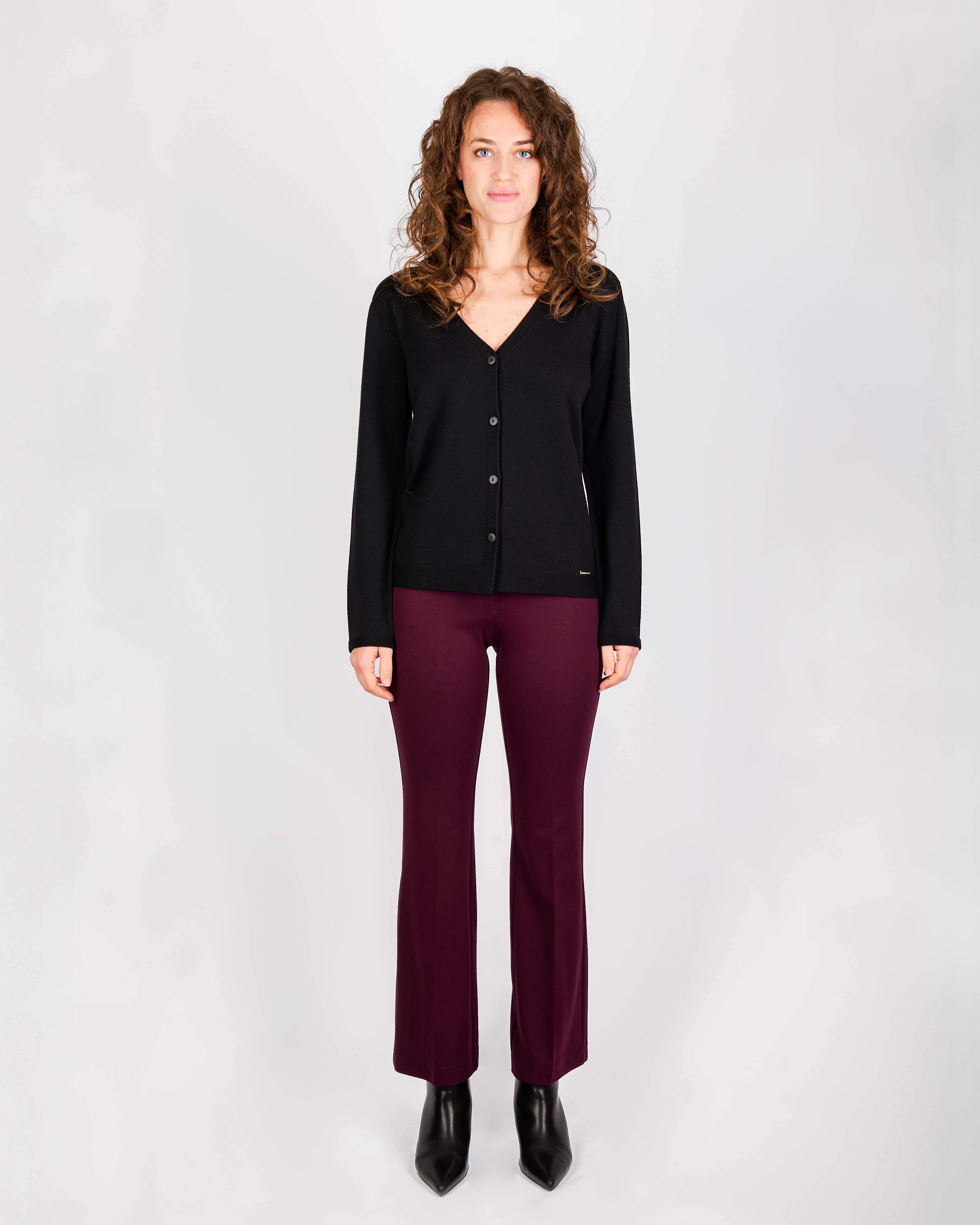 Cardigan rasato bottoni pura lana Z9626