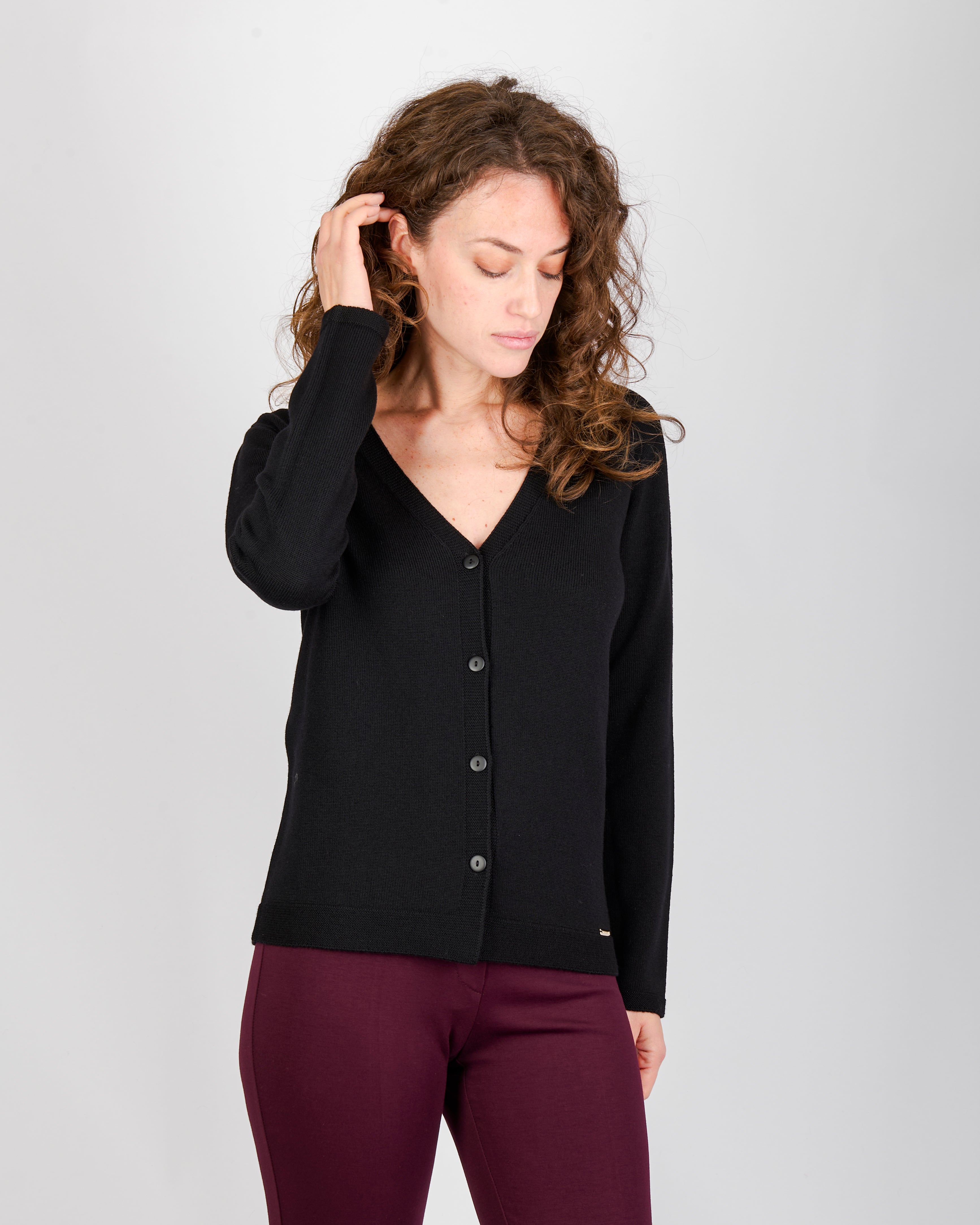 Cardigan rasato bottoni pura lana Z9626