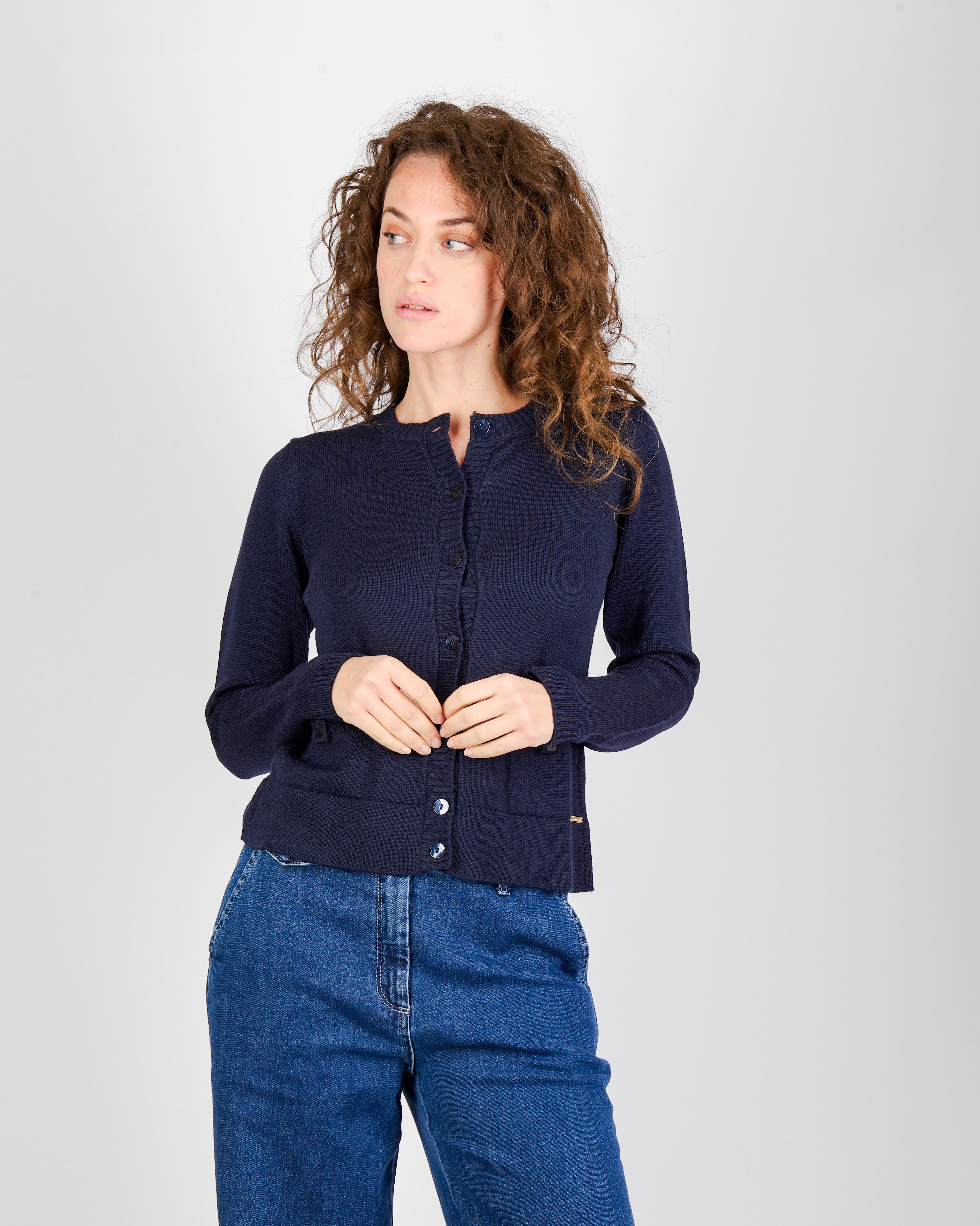 Giacca pura lana aperta tasche e bottoni Z5348/BN