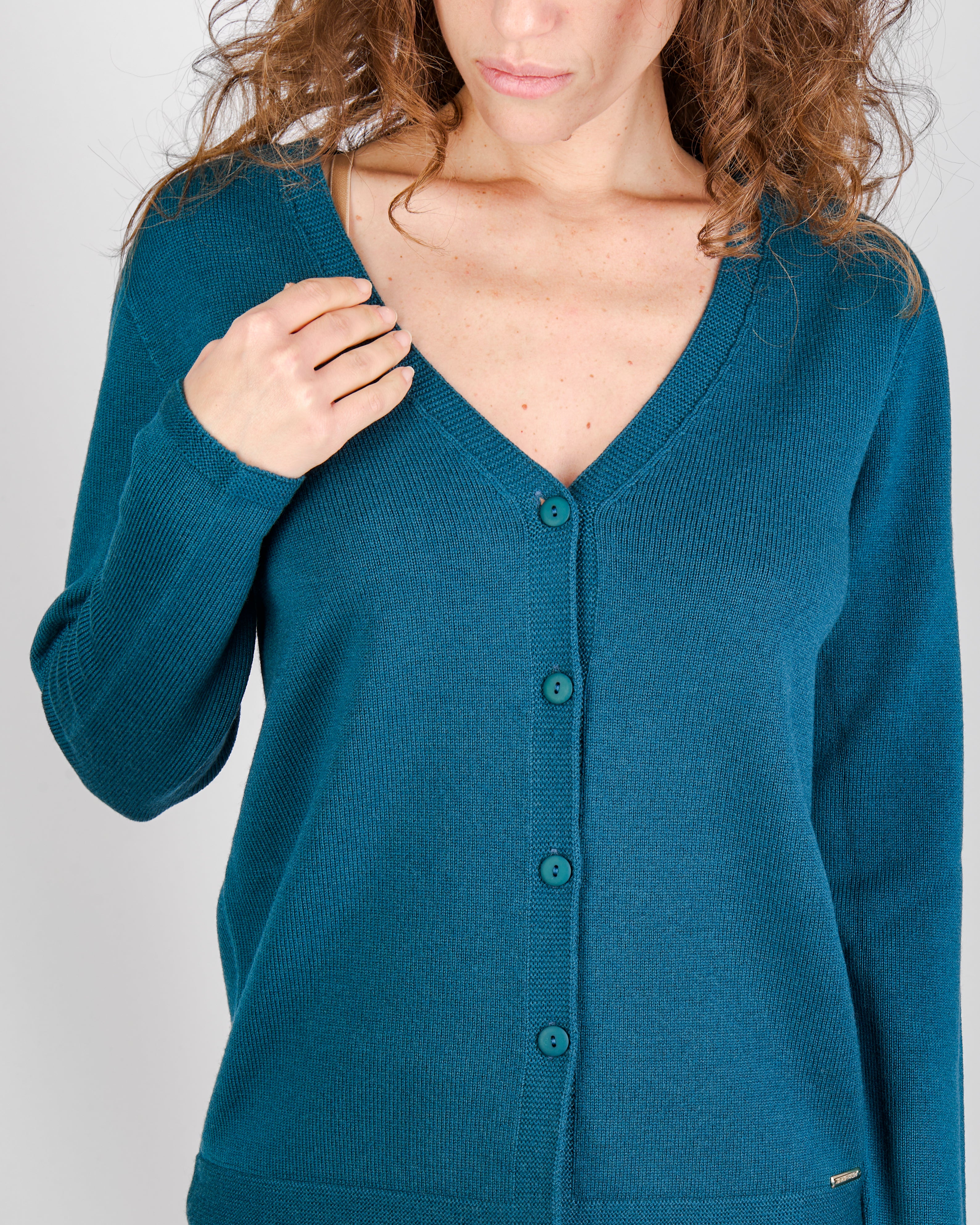 Cardigan rasato bottoni pura lana Z9626