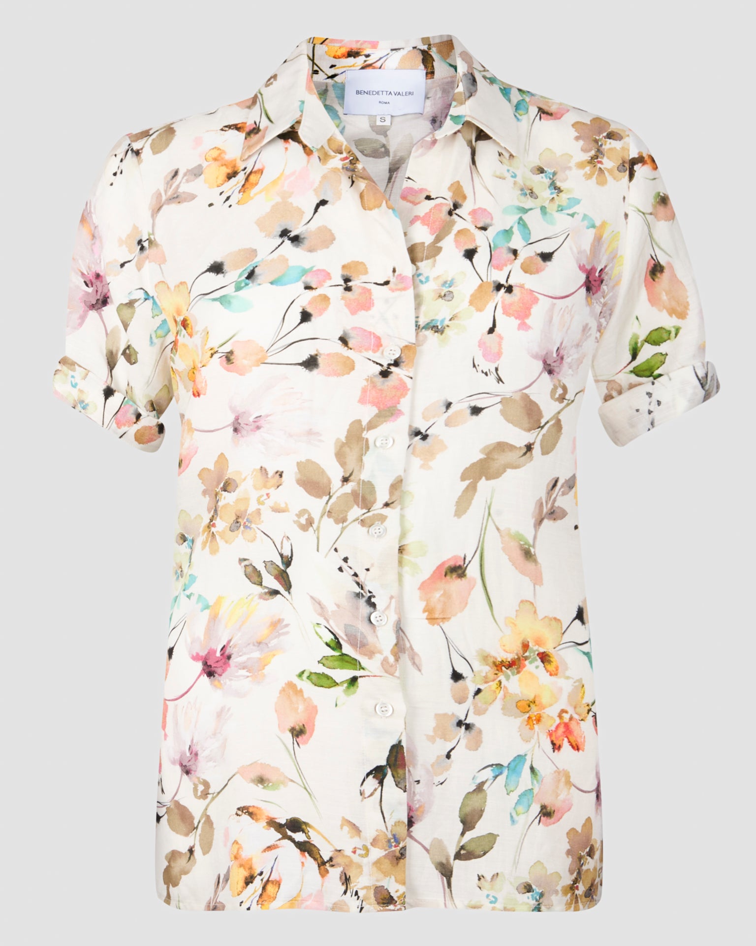 Camicia fantasia lino e viscosa 25-59M