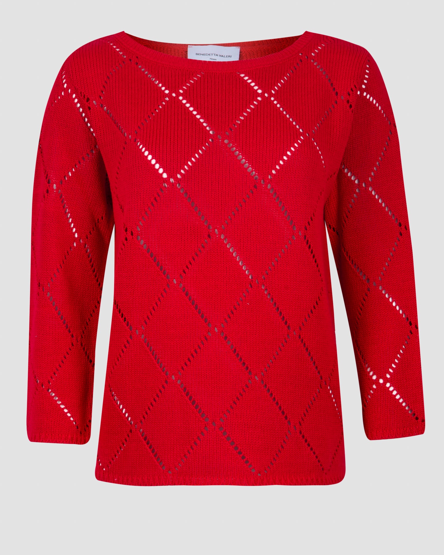 Girocollo cotone rombi traforati 1743