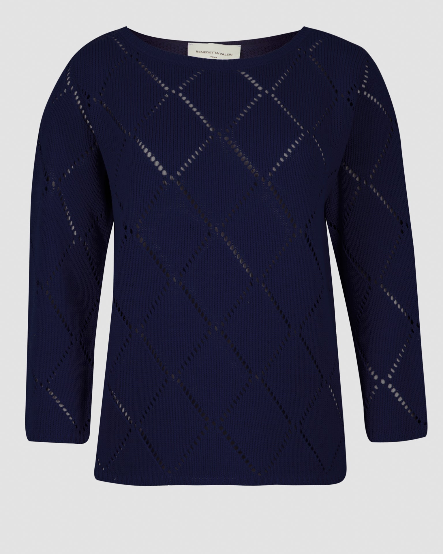 Girocollo cotone rombi traforati 1743