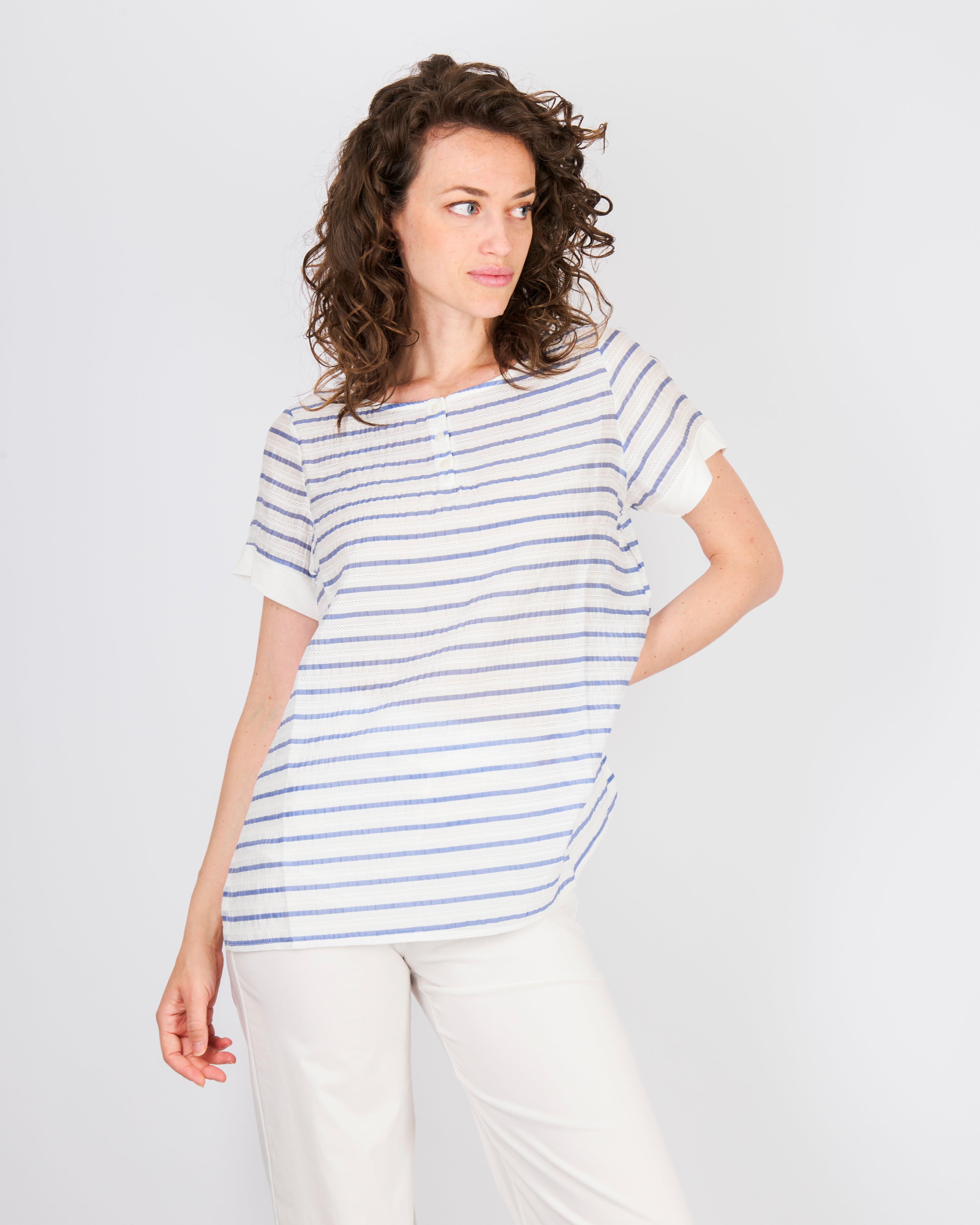 Blusa bottoni righe SIL133