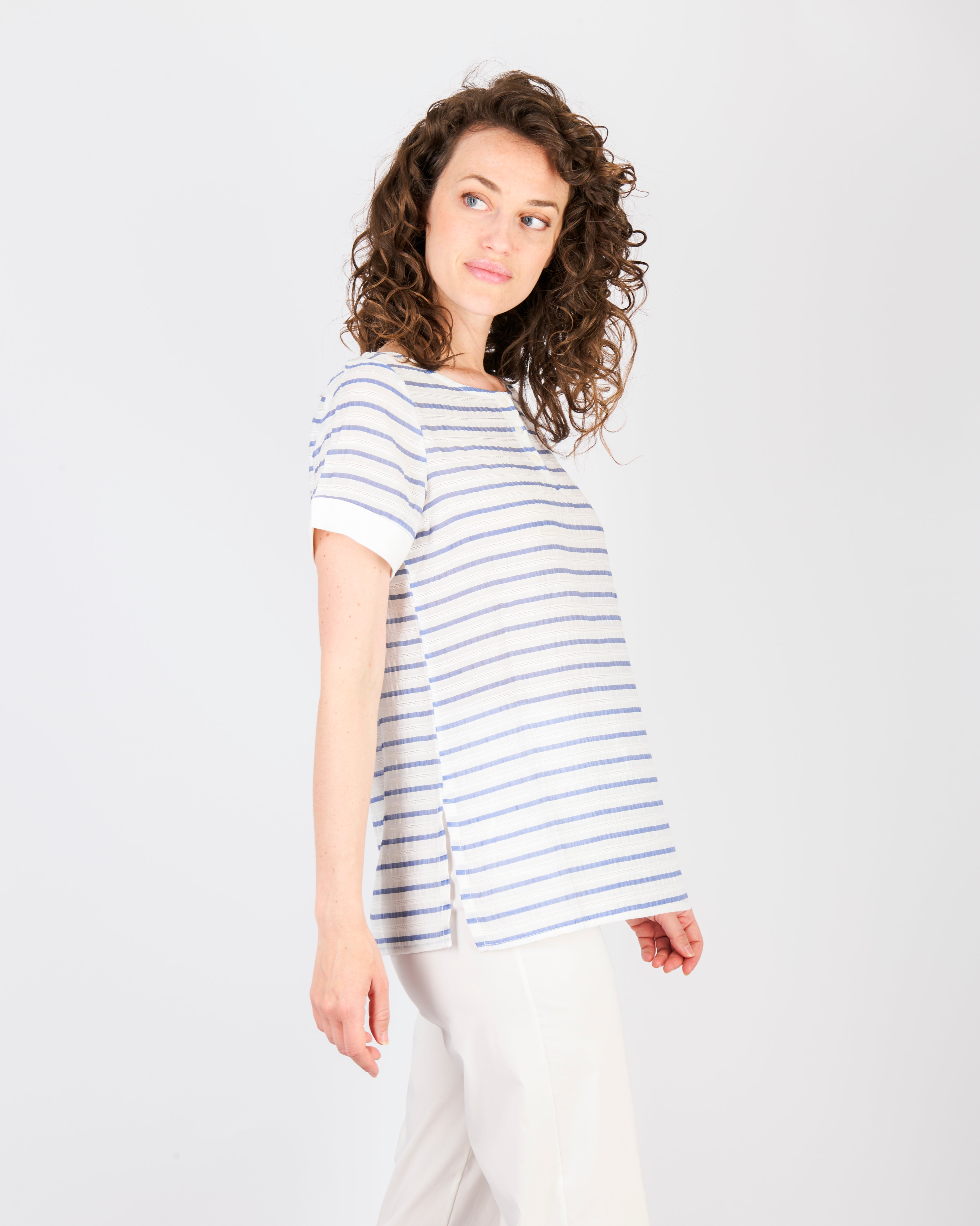 Blusa bottoni righe SIL133