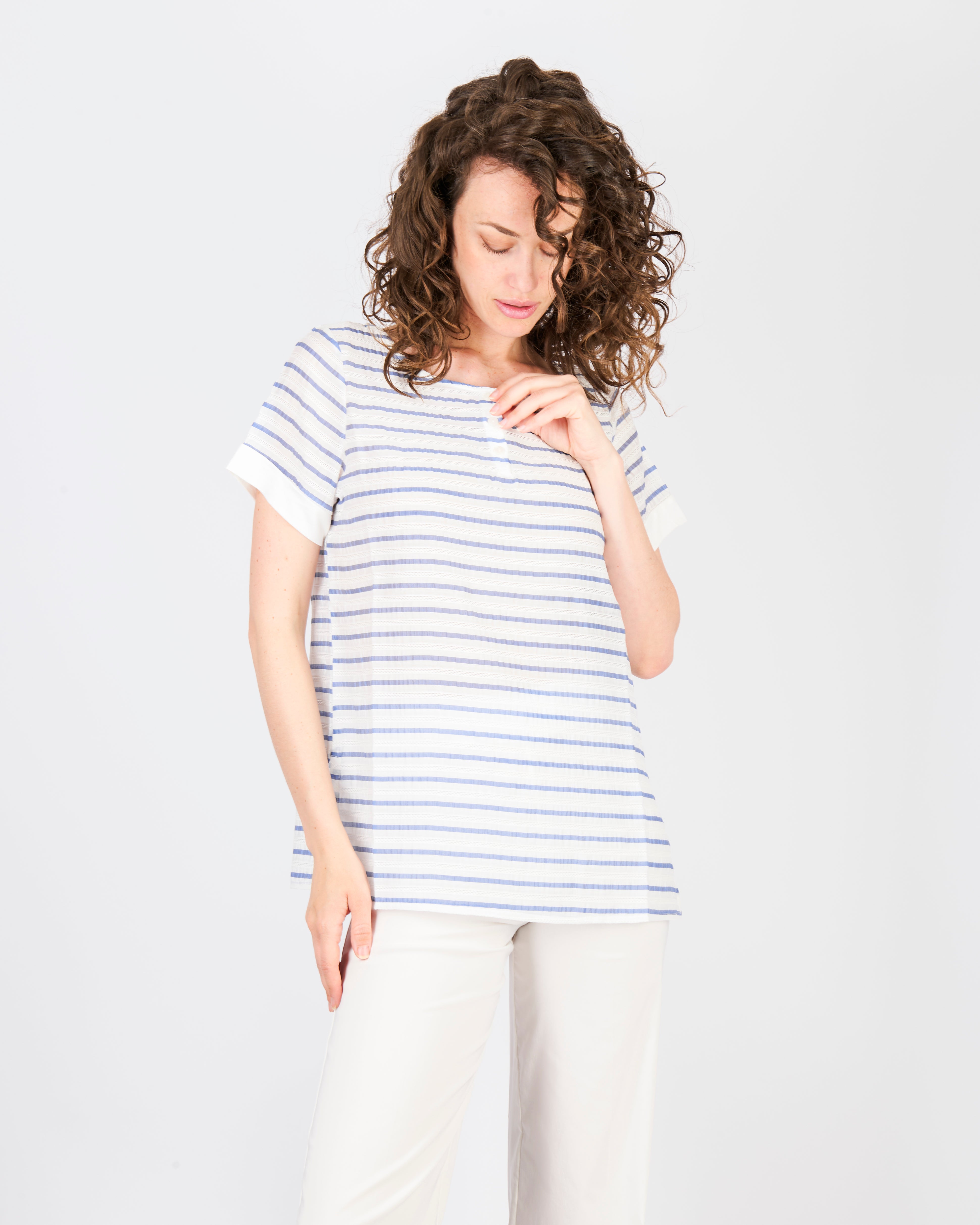 Blusa bottoni righe SIL133