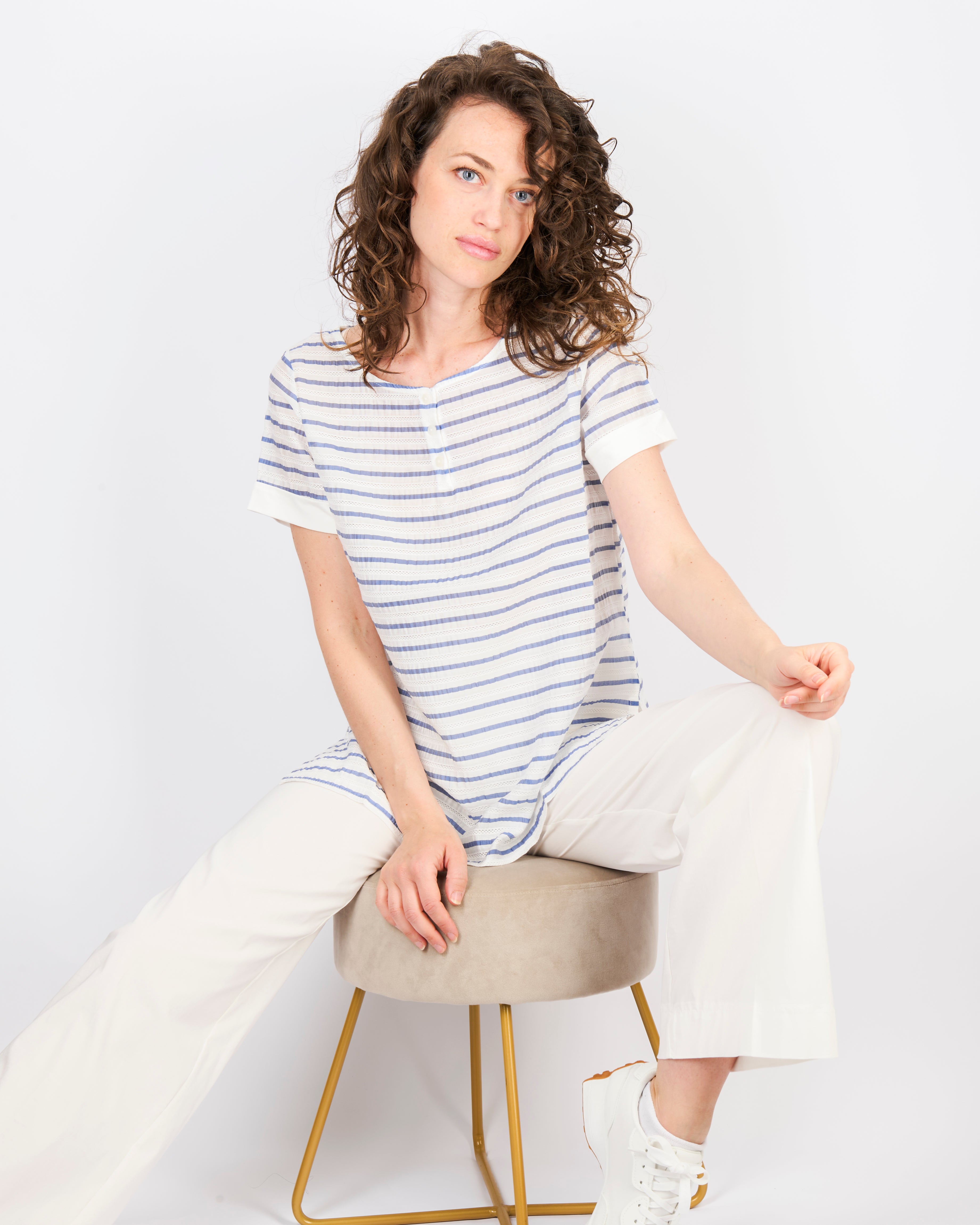 Blusa bottoni righe SIL133