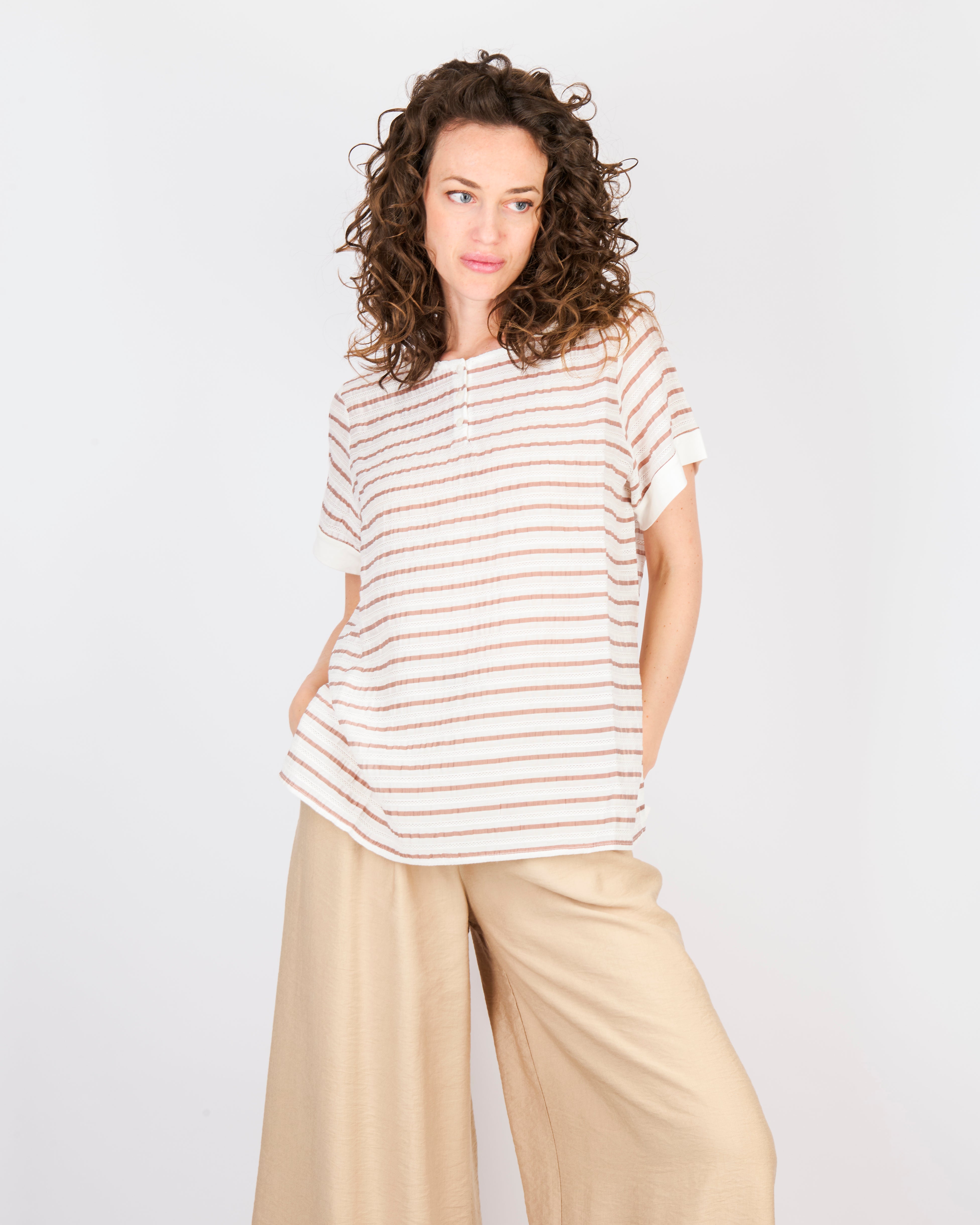 Blusa bottoni righe SIL133