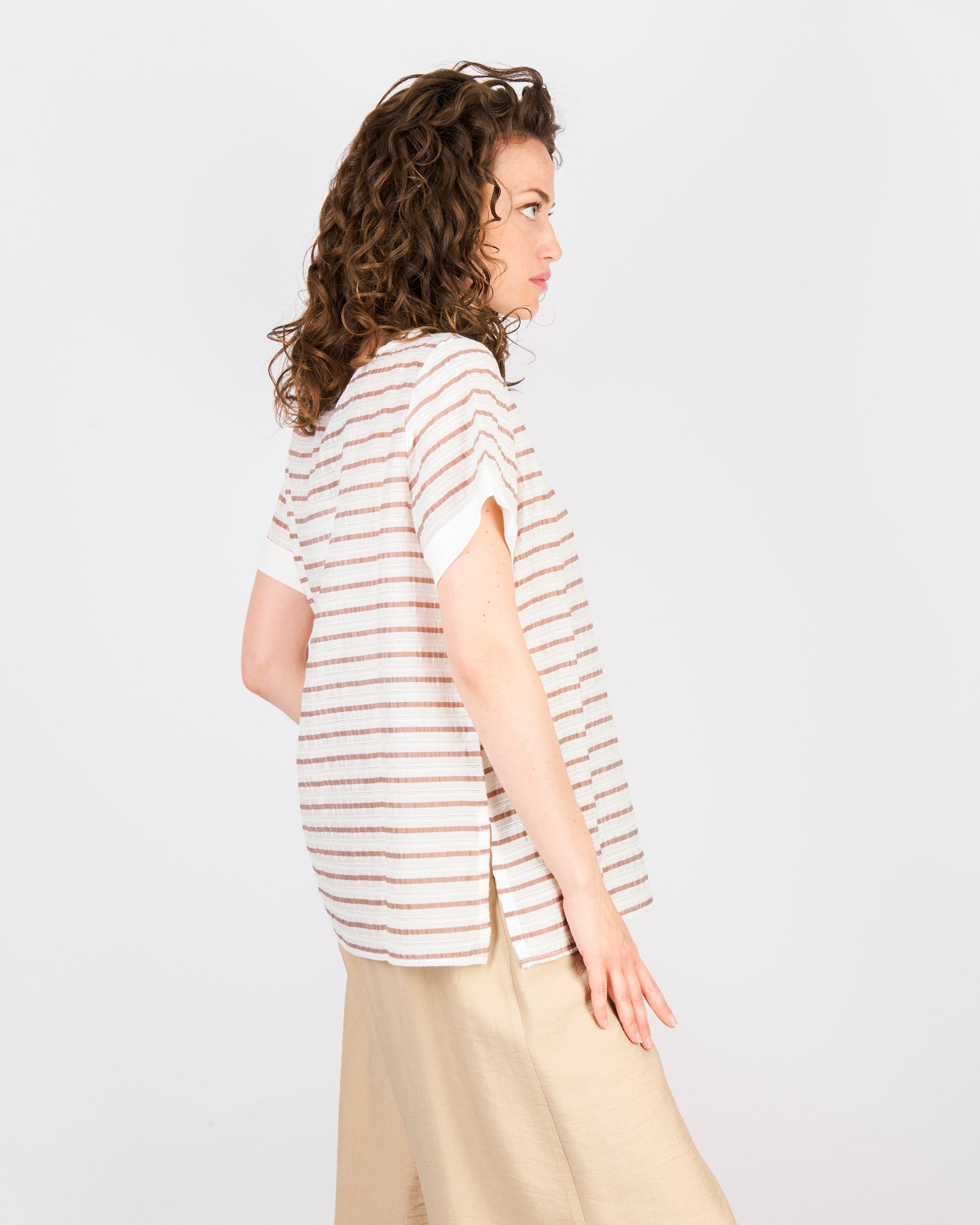 Blusa bottoni righe SIL133