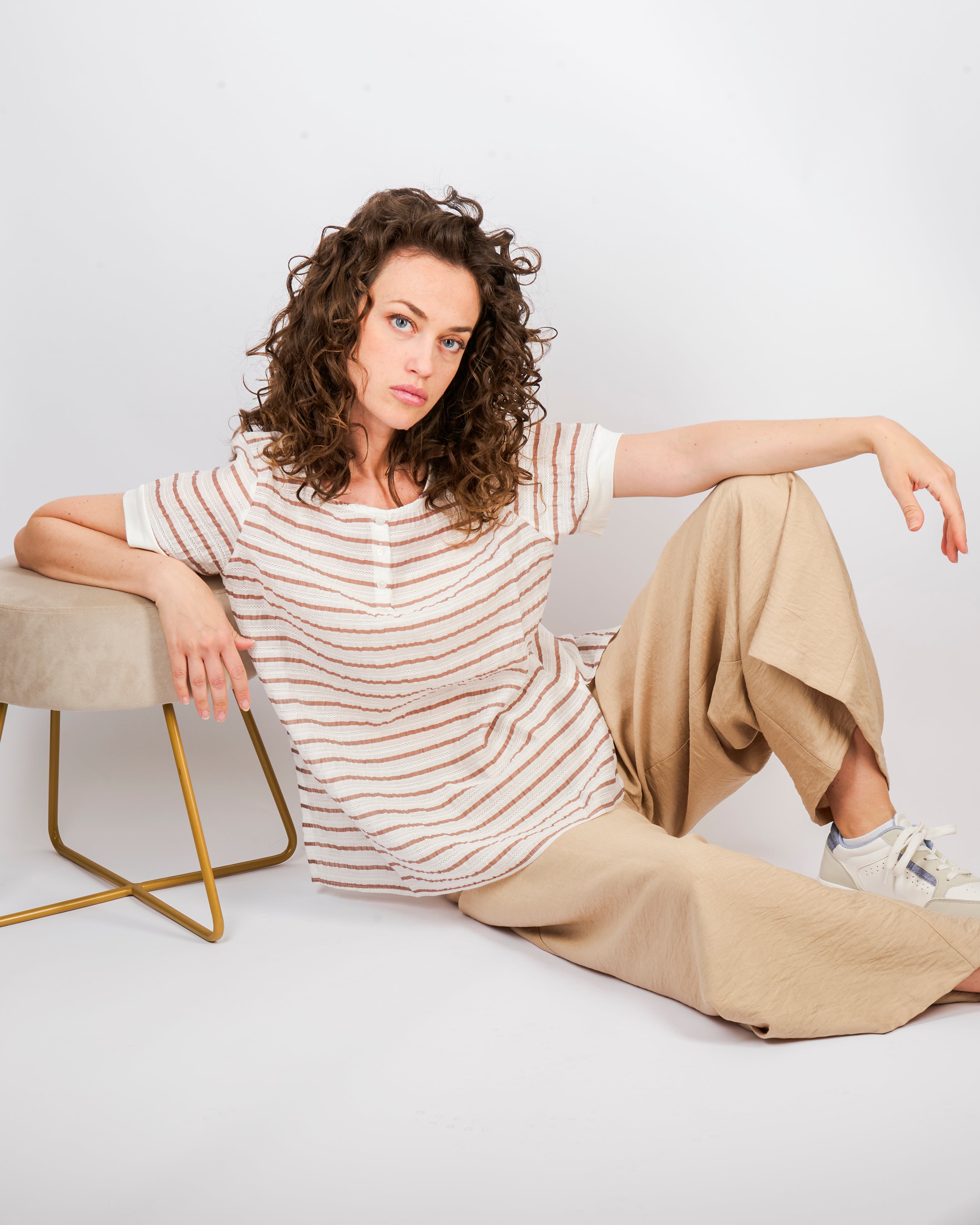 Blusa bottoni righe SIL133