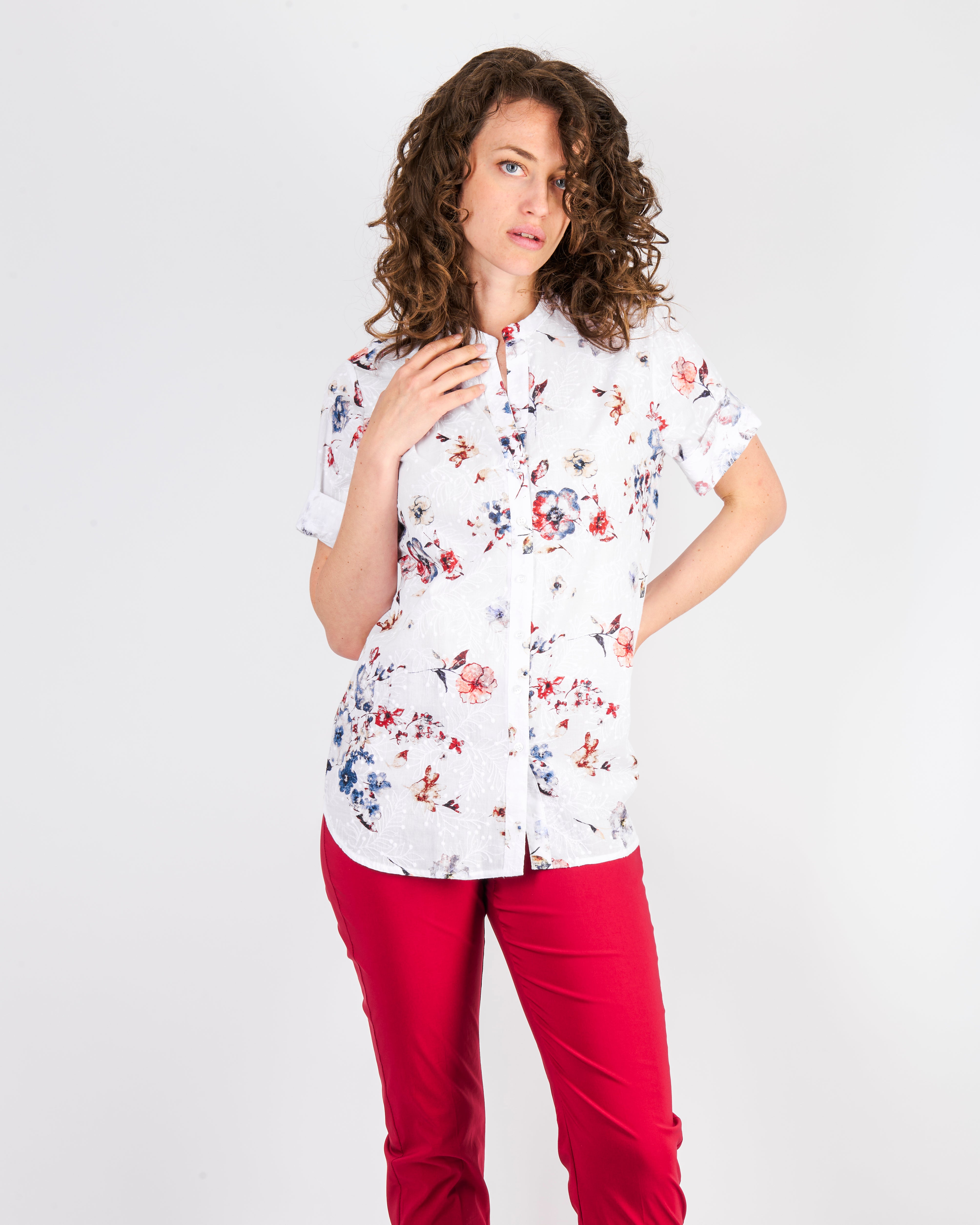 Camicia coreana cotone ricami 25-268