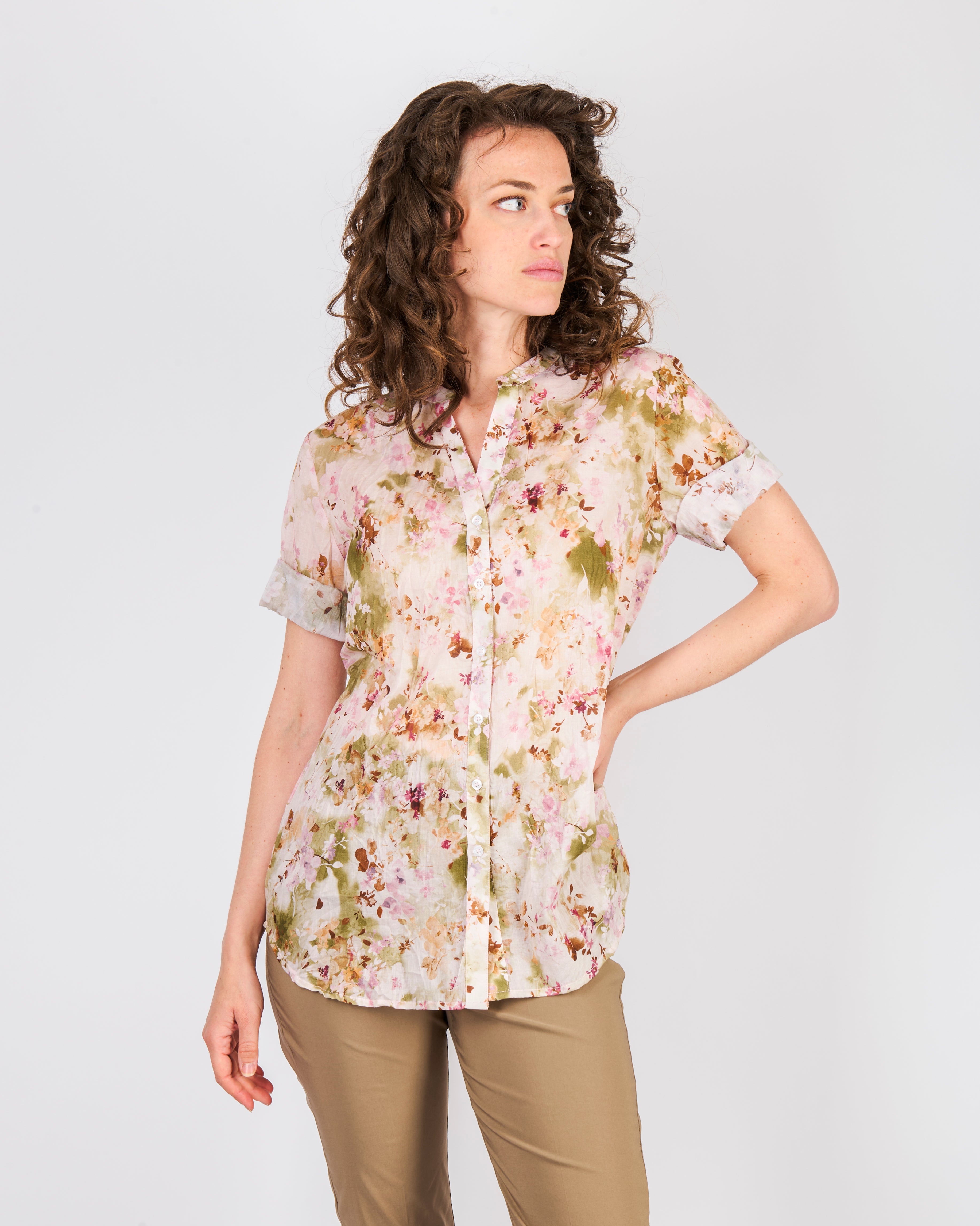 Camicia coreana mussola di cotone 25-223