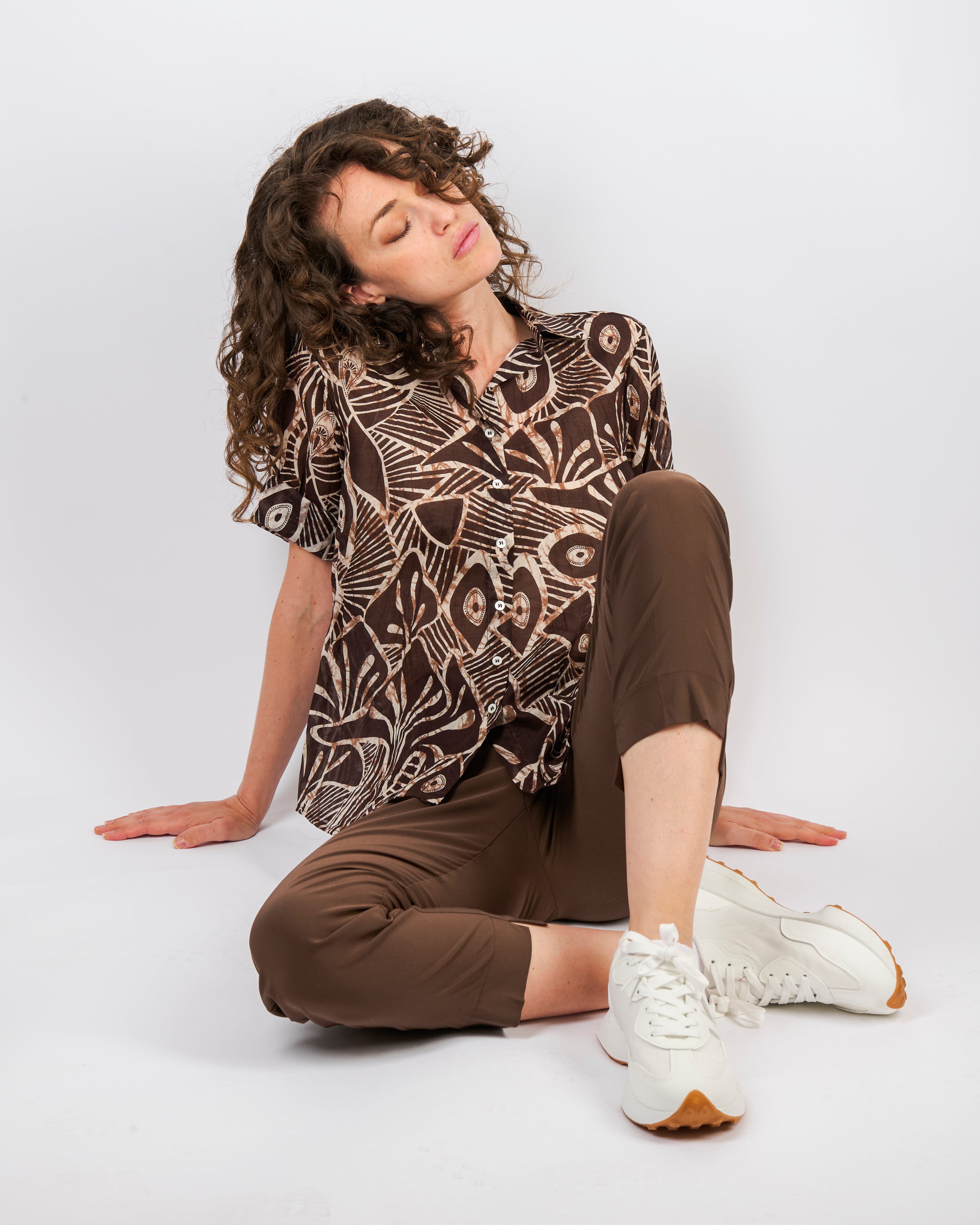 Camicia stampa etnica cotone 25-209