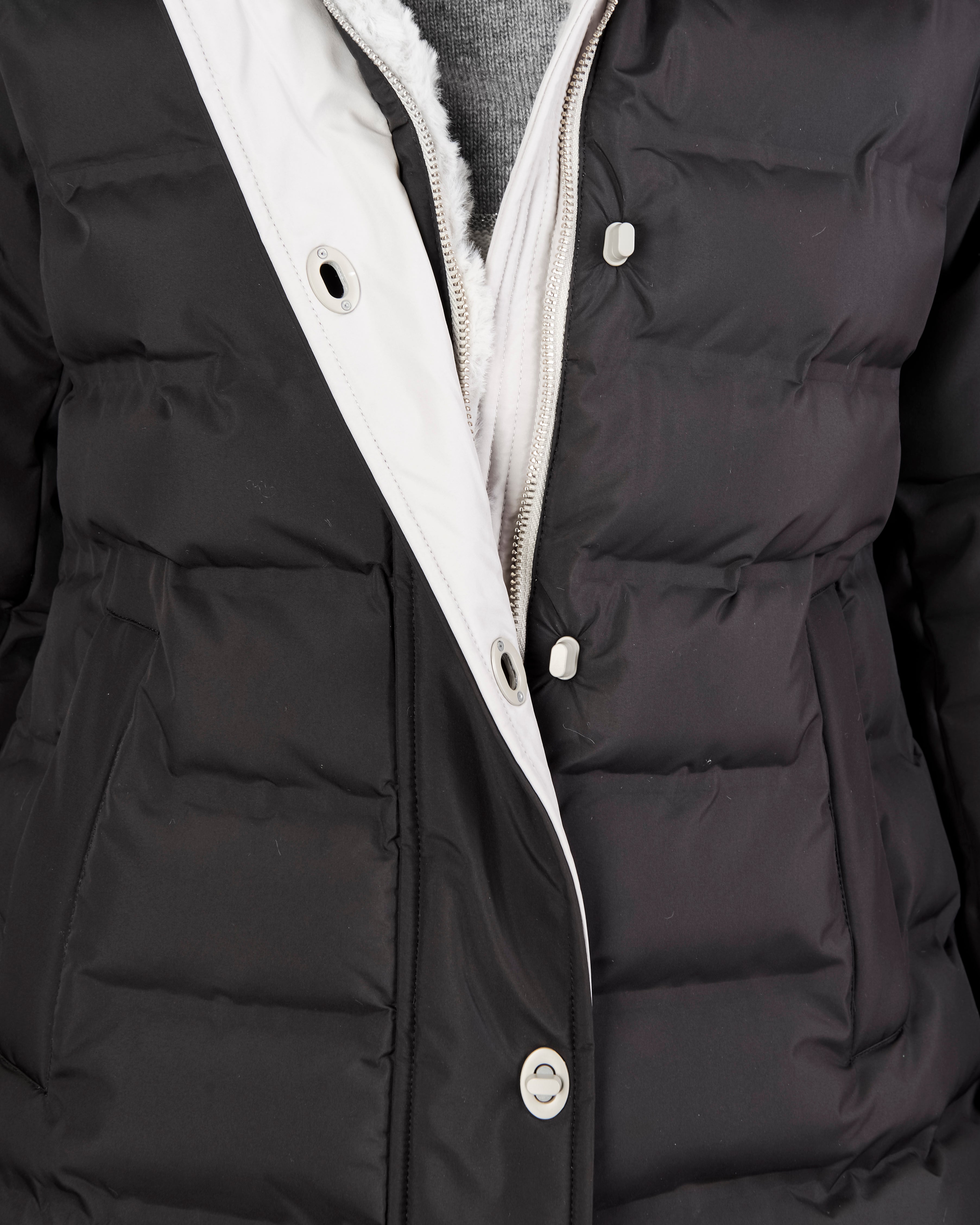 Piumino imbottito eco cappuccio zip bottone ELISA