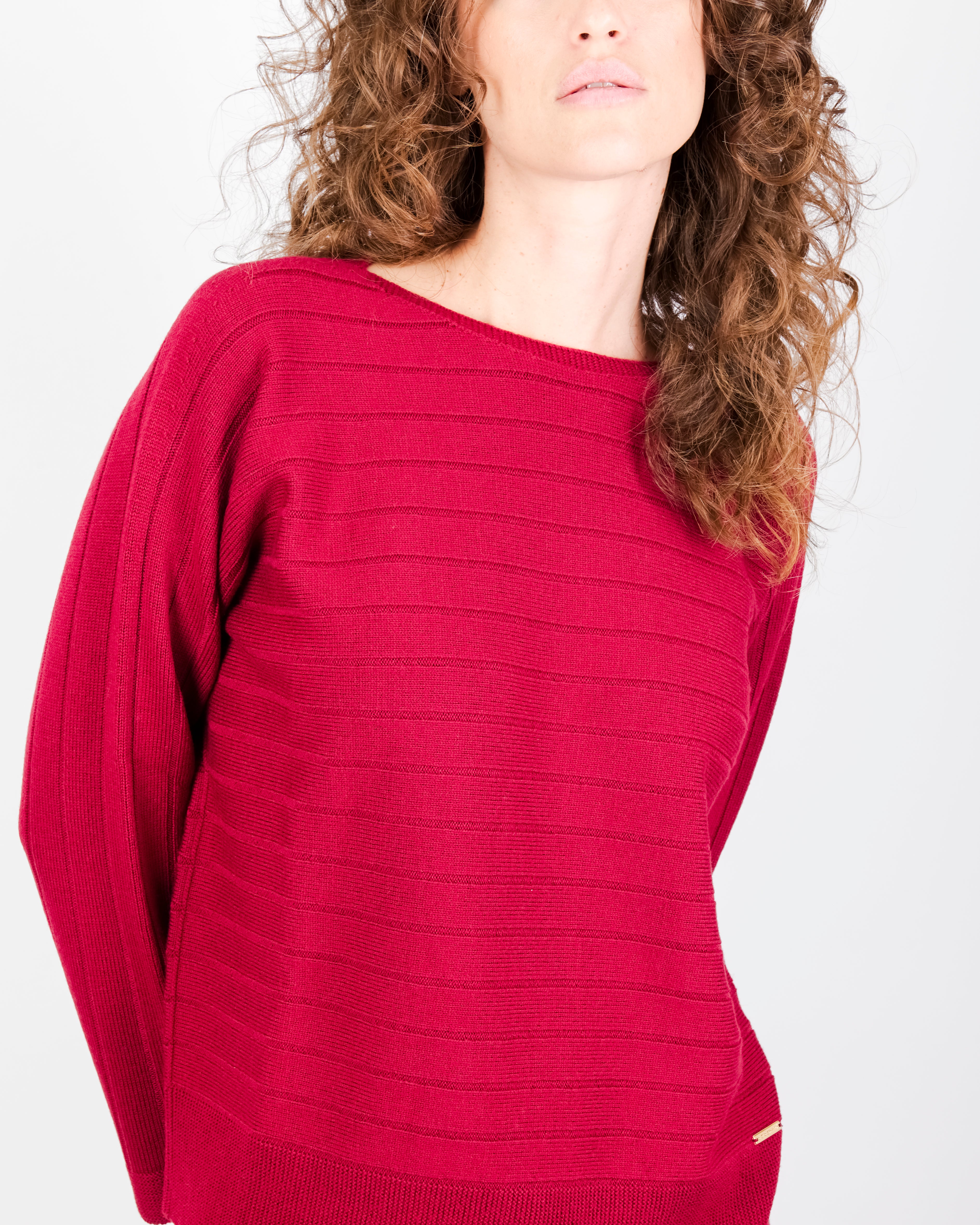 Maglia coste orizzontali pura lana Z9508