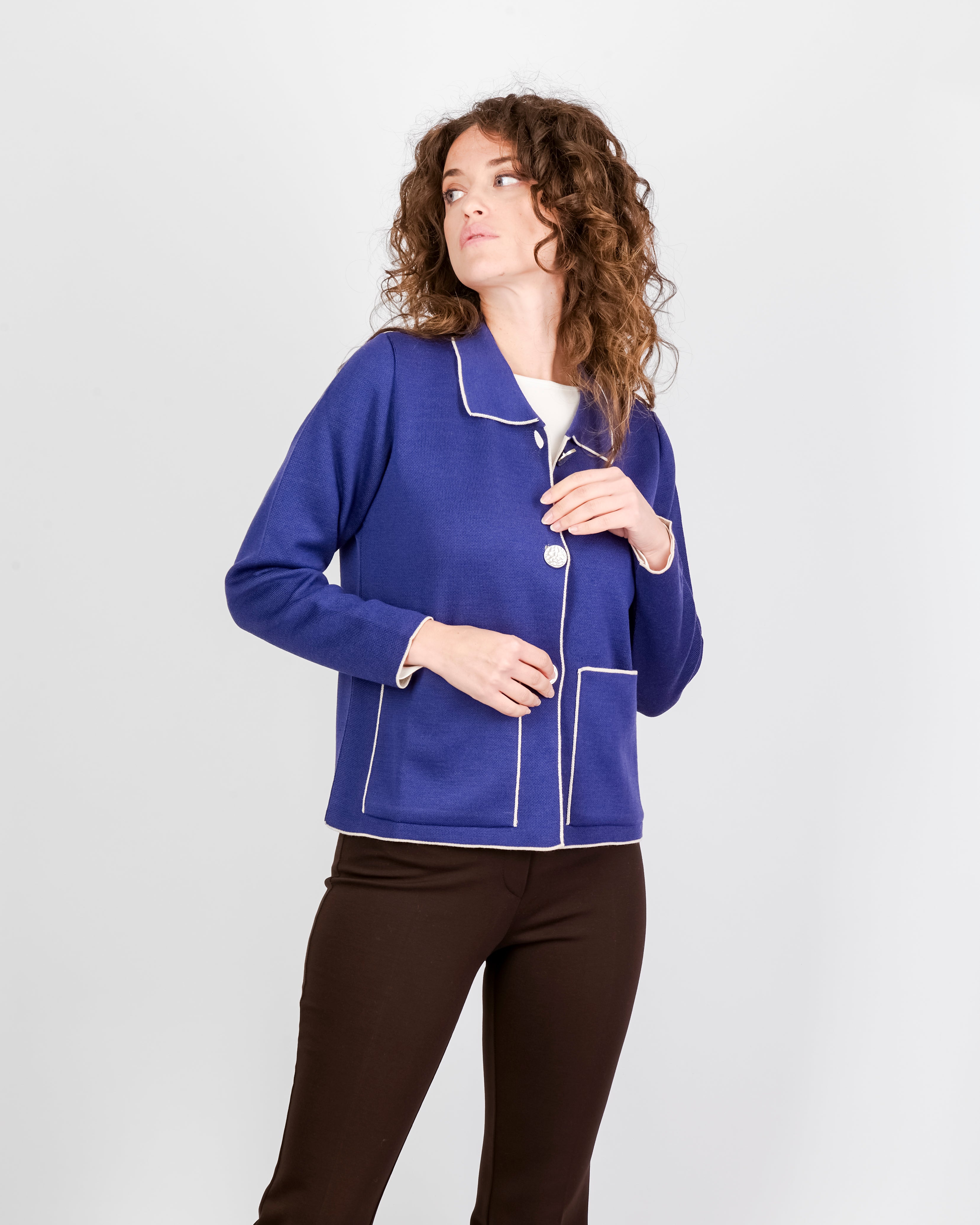 Giacca in maglia profili contrasto 1922