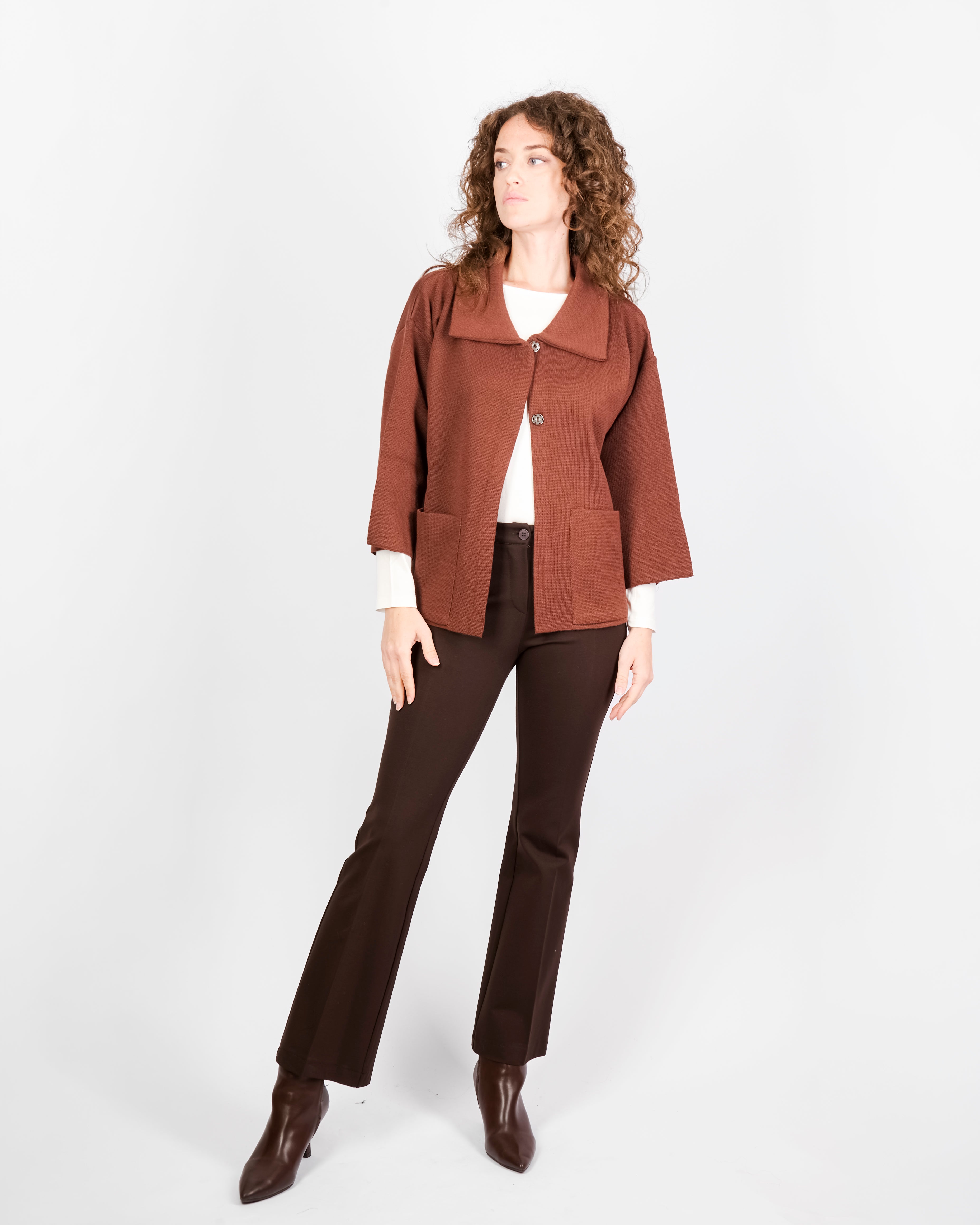 Cappottino punto maglia collo e tasche CAP1371