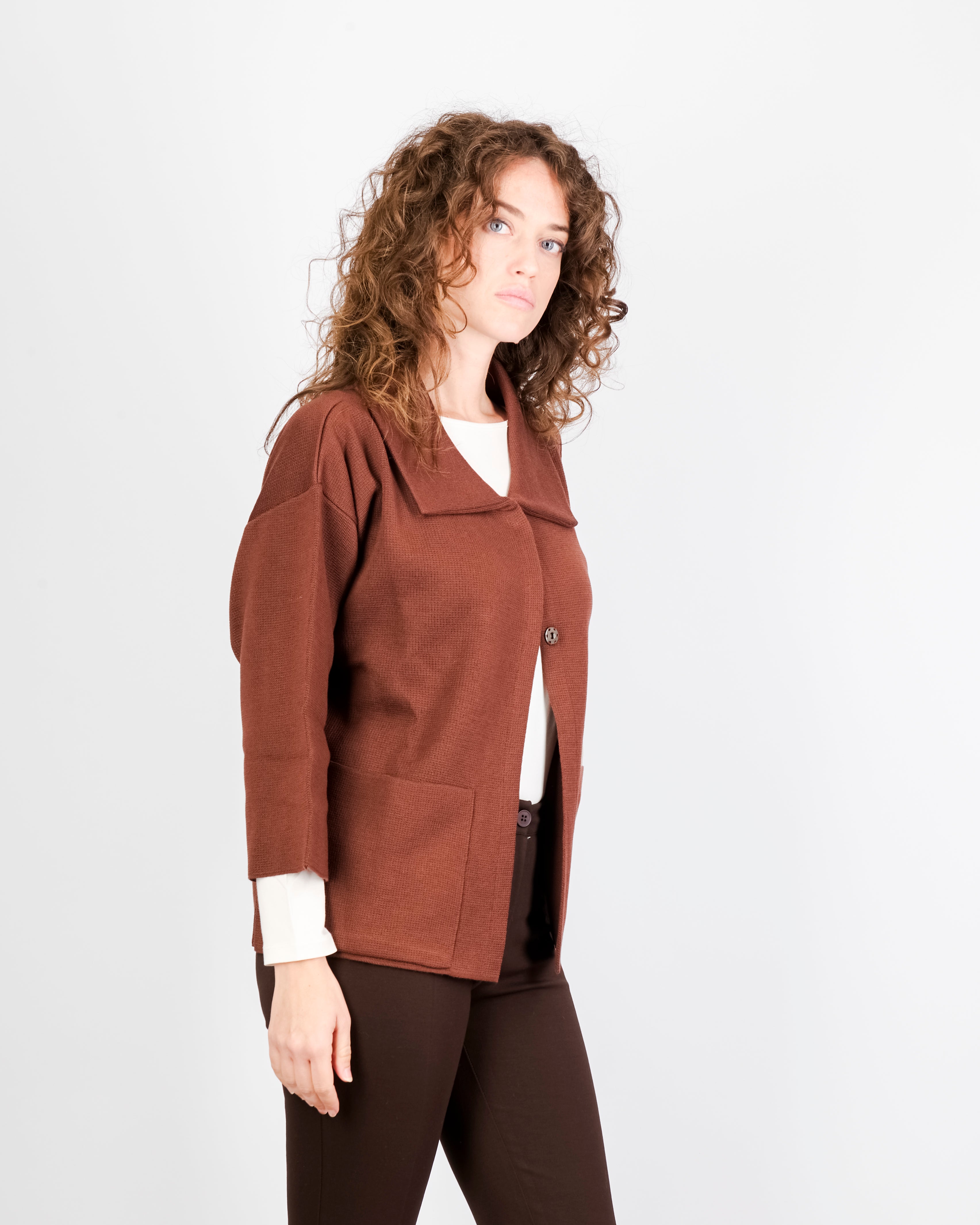 Cappottino punto maglia collo e tasche CAP1371