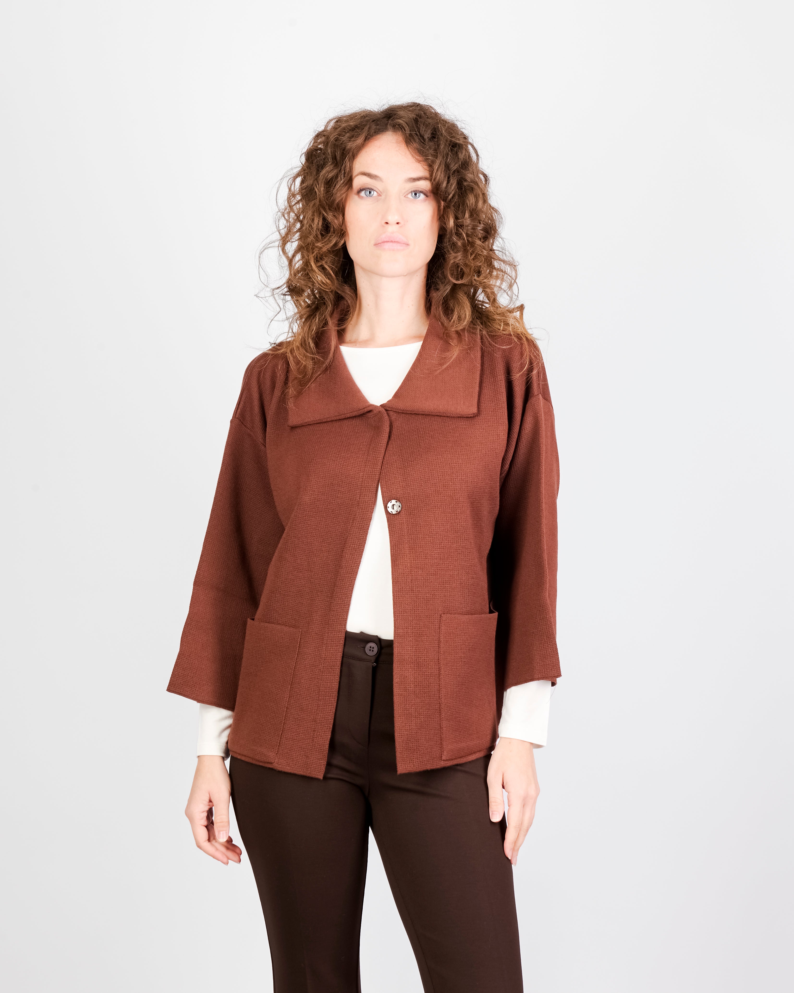 Cappottino punto maglia collo e tasche CAP1371