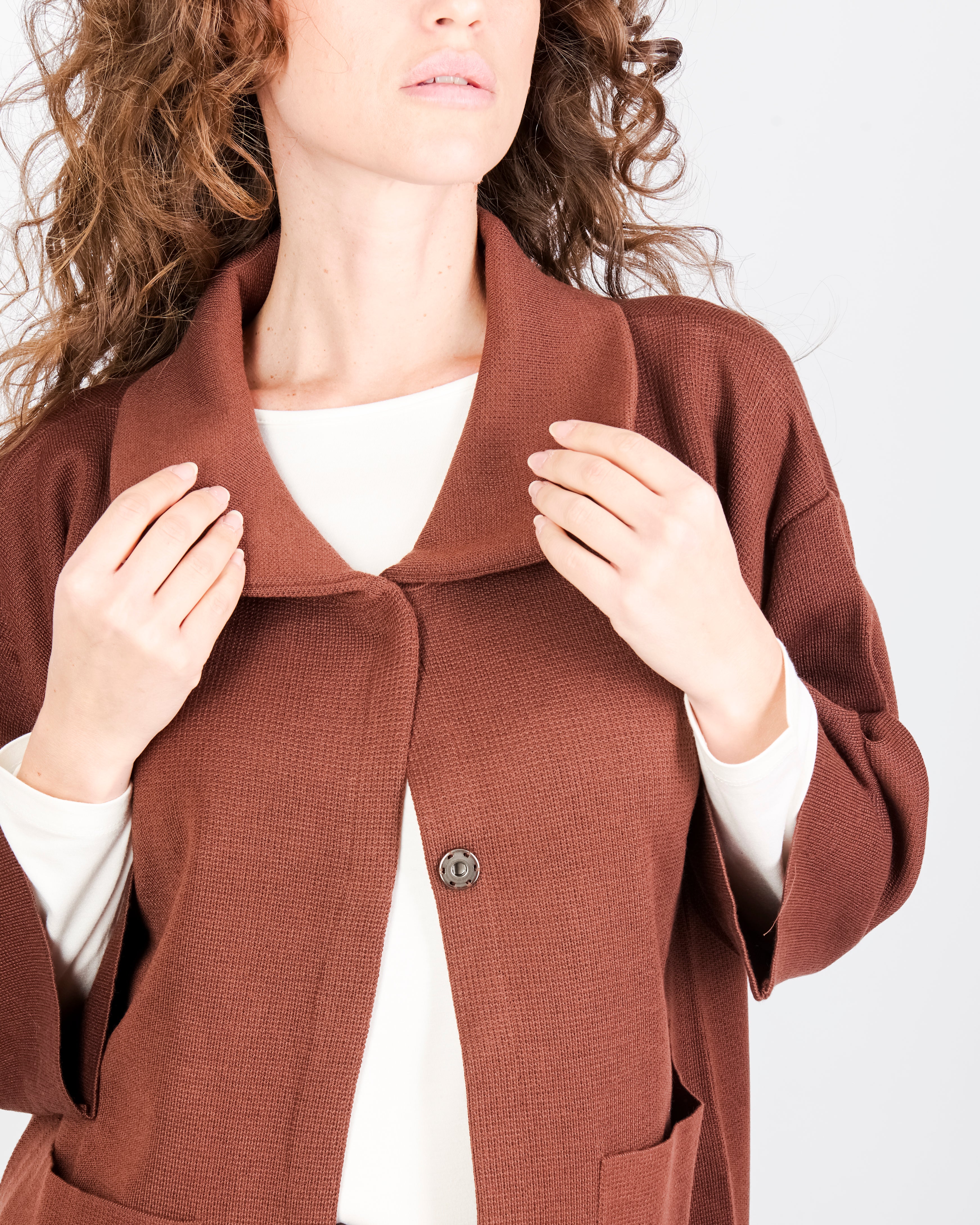 Cappottino punto maglia collo e tasche CAP1371