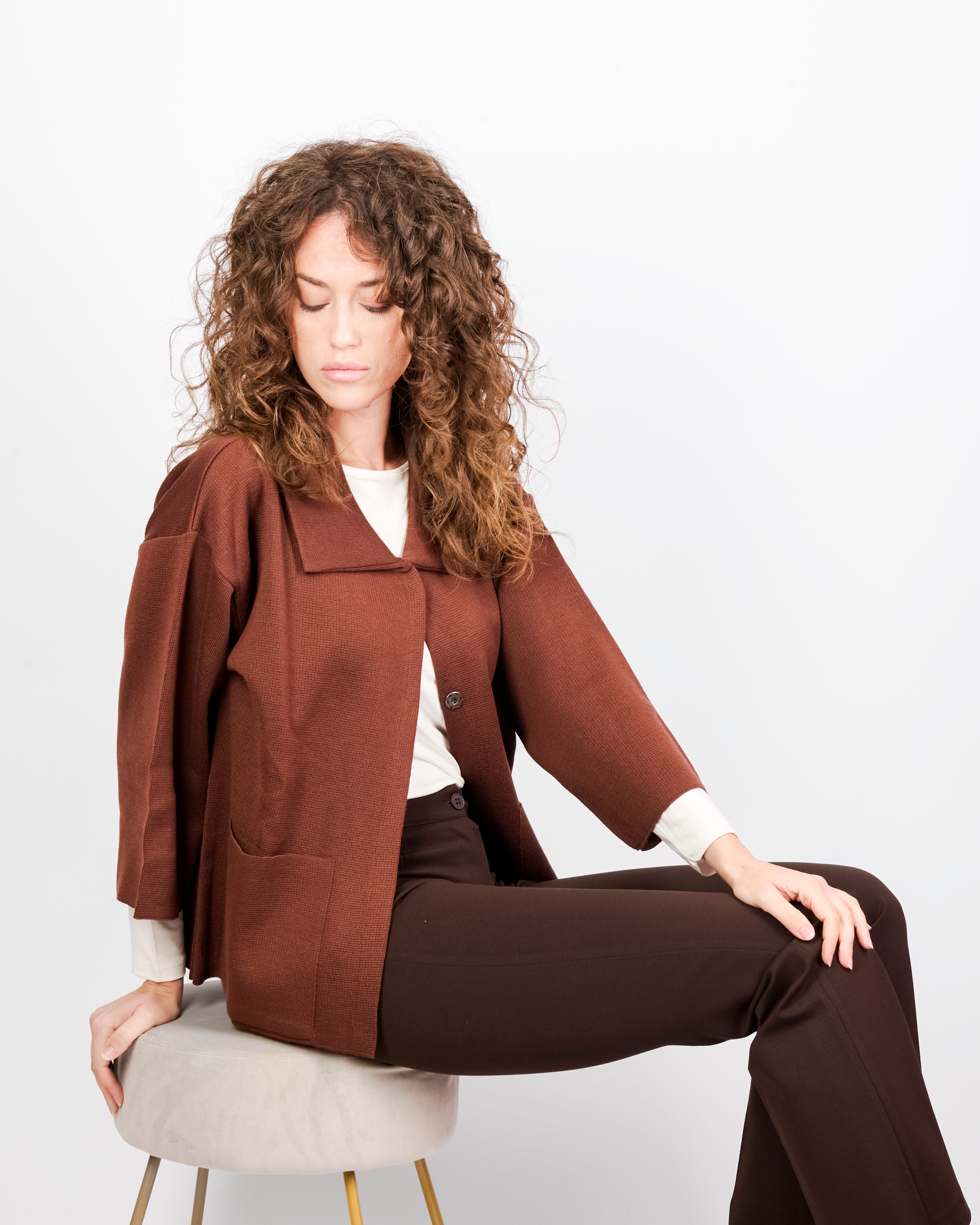 Cappottino punto maglia collo e tasche CAP1371