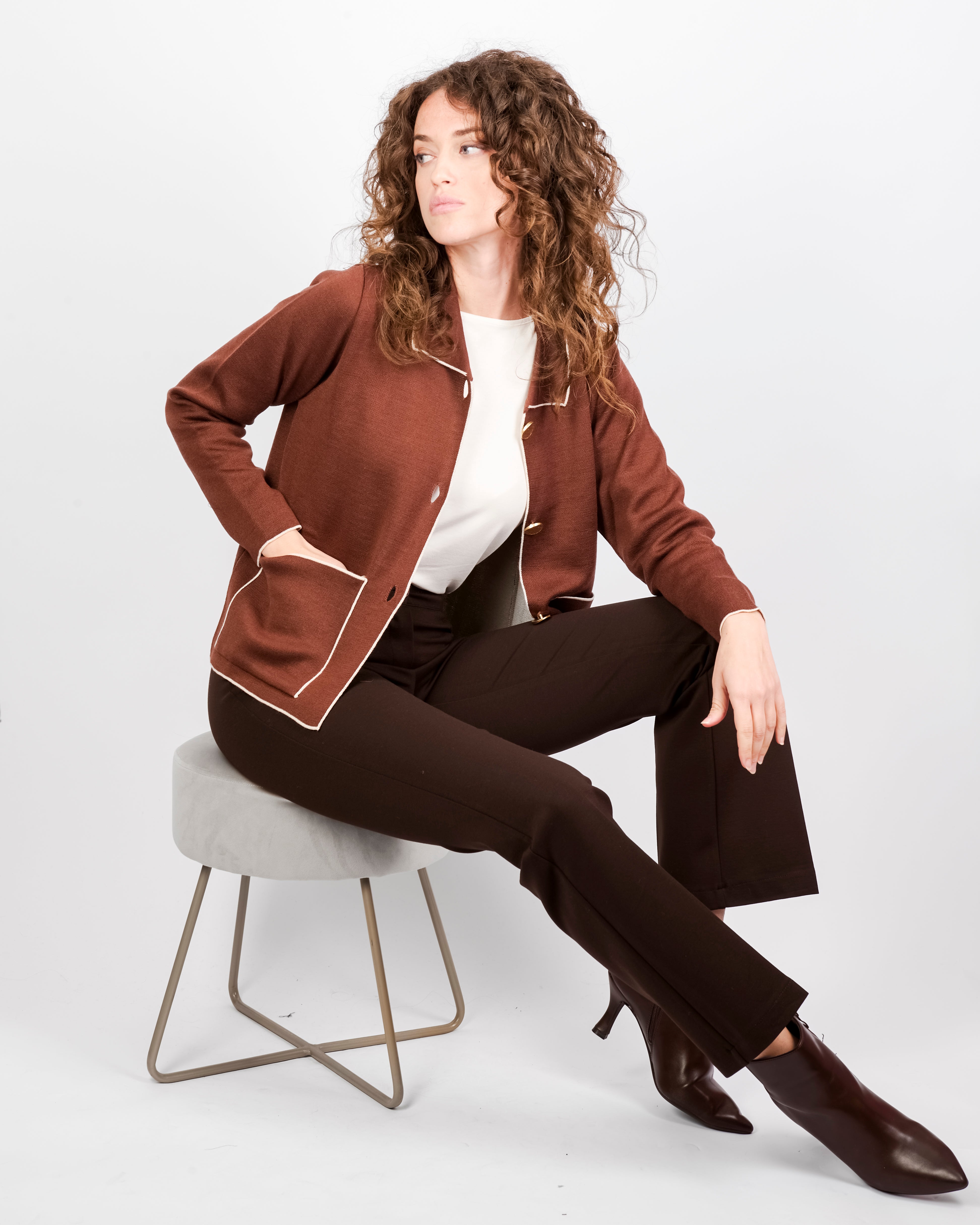 Giacca in maglia profili contrasto 1922