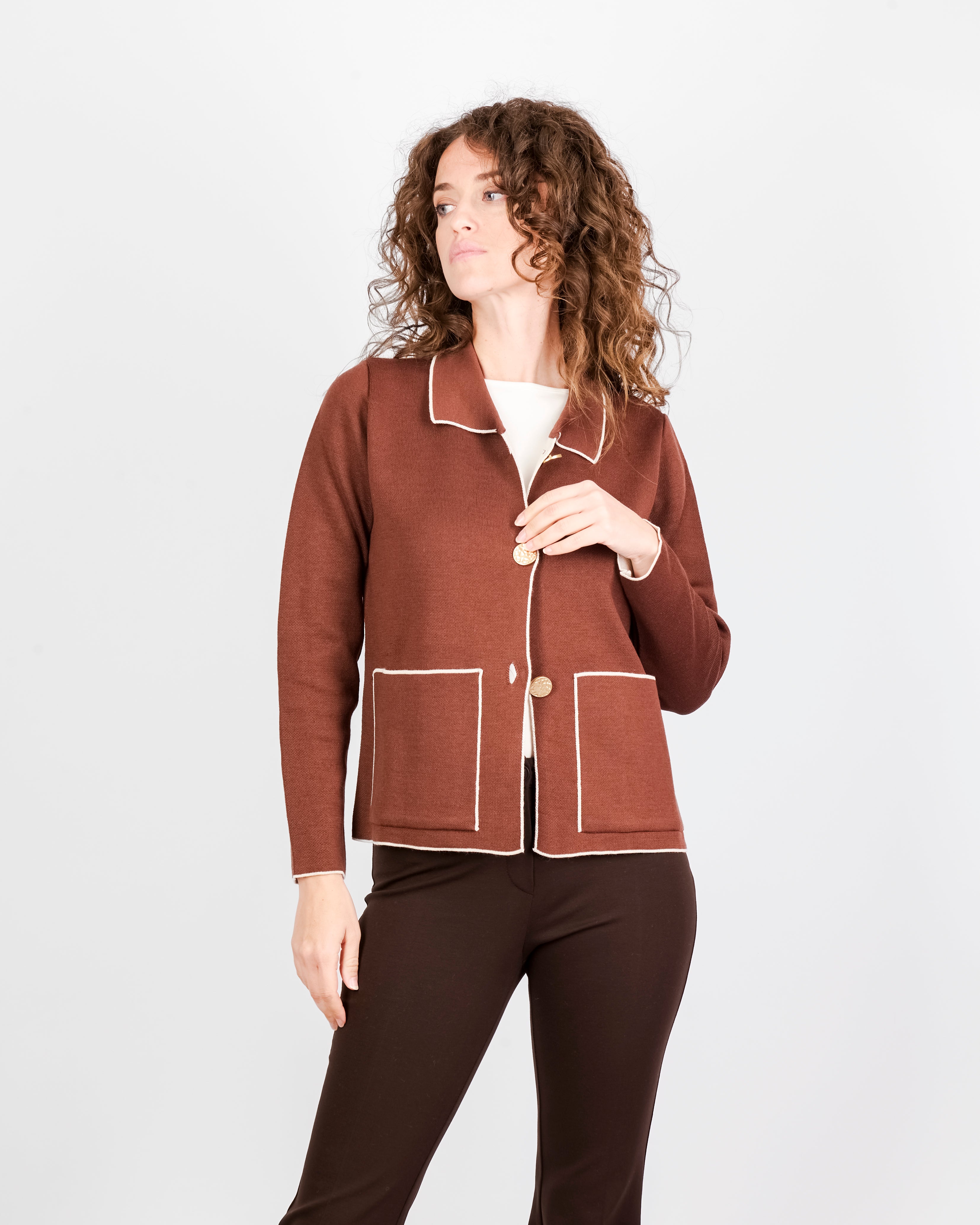 Giacca in maglia profili contrasto 1922