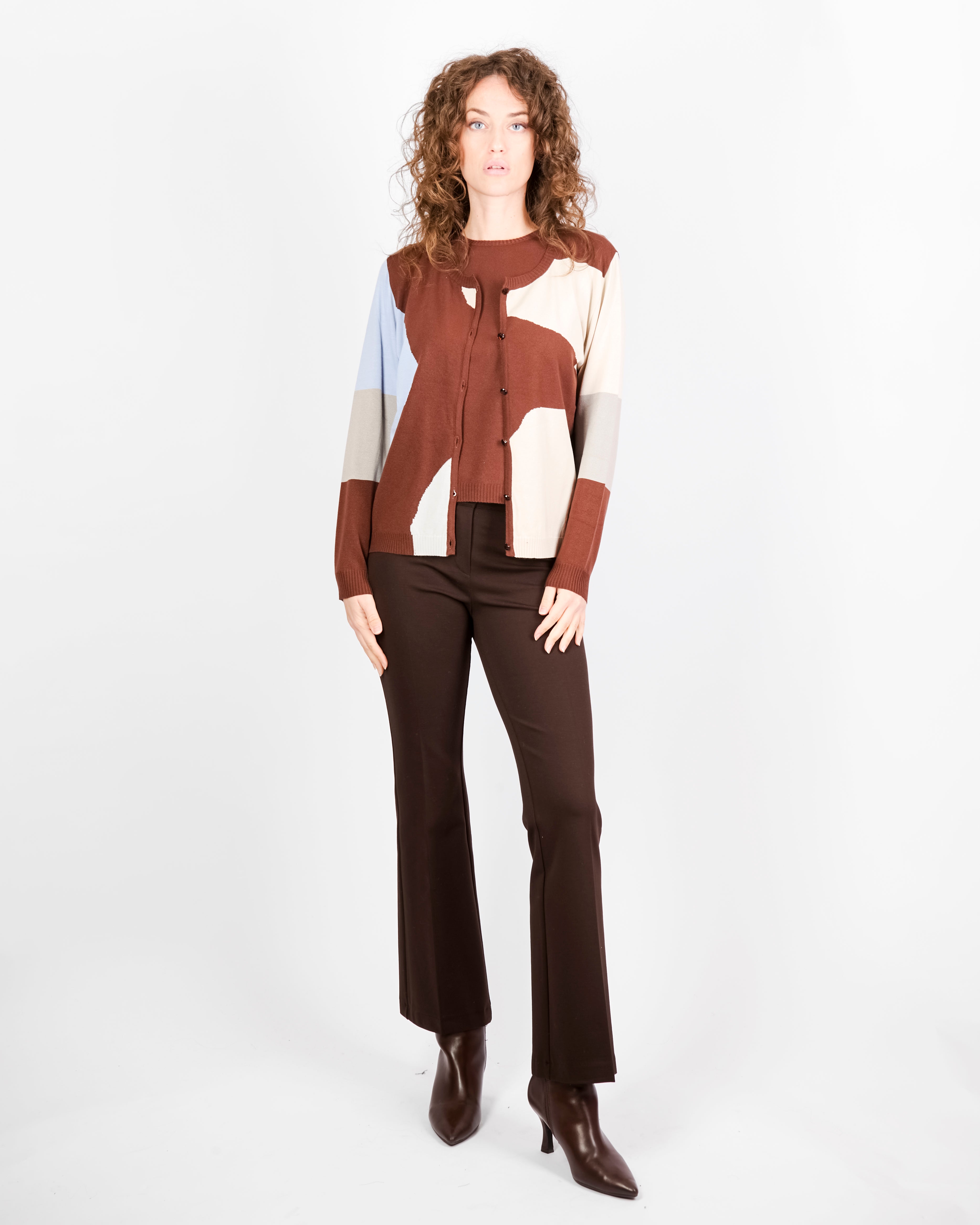 Twinset con giacca intarsio TWIN1969