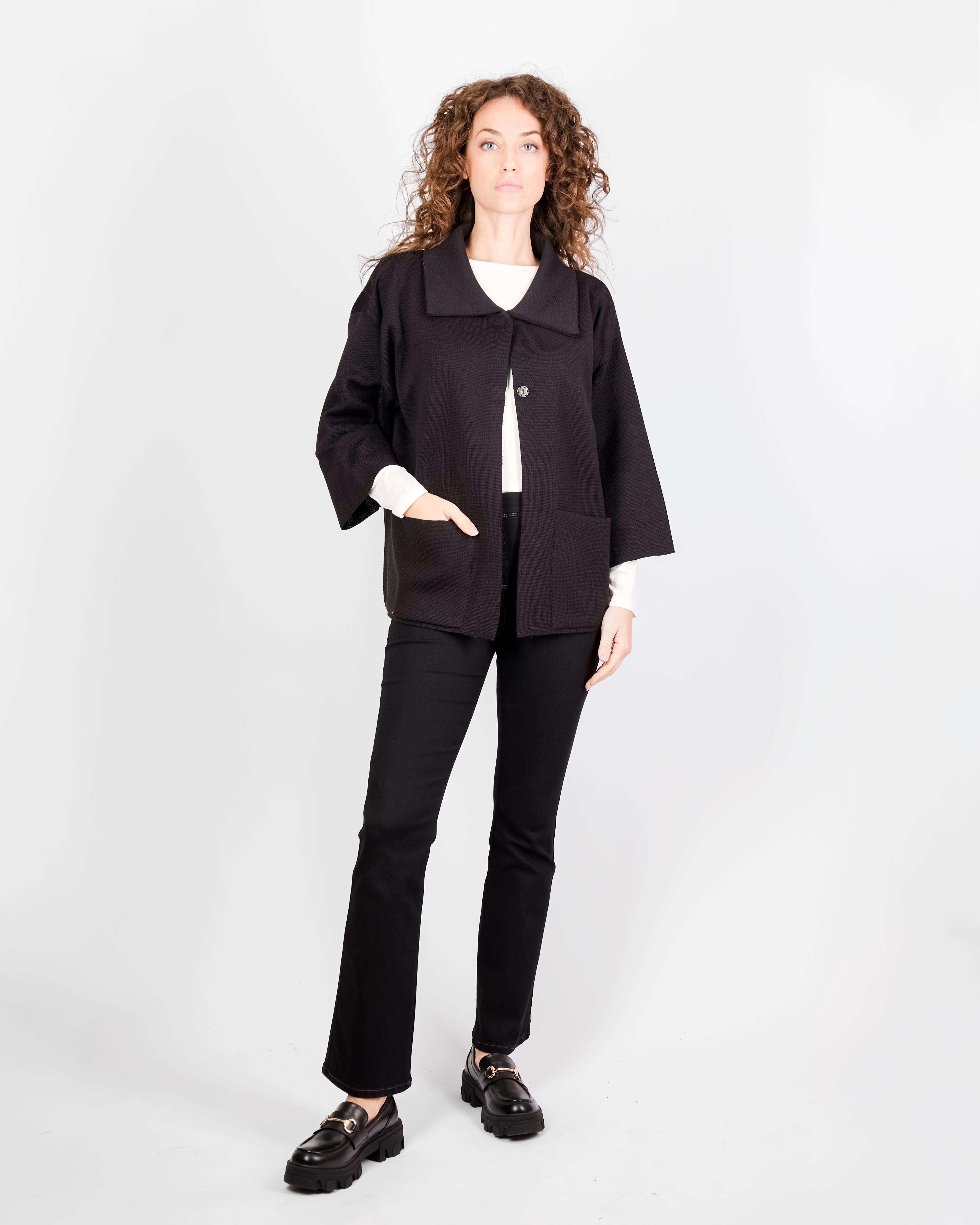 Cappottino punto maglia collo e tasche CAP1371