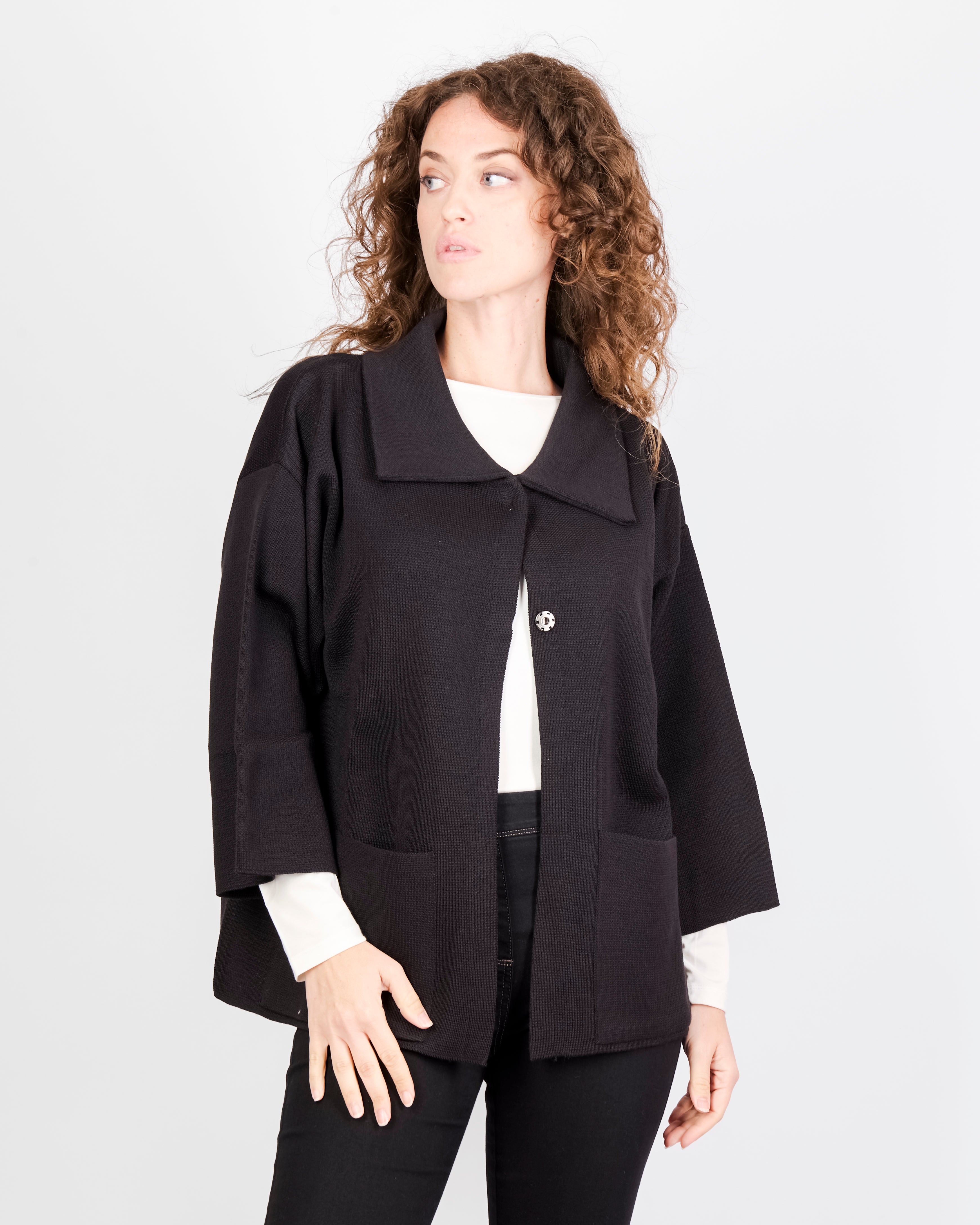 Cappottino punto maglia collo e tasche CAP1371