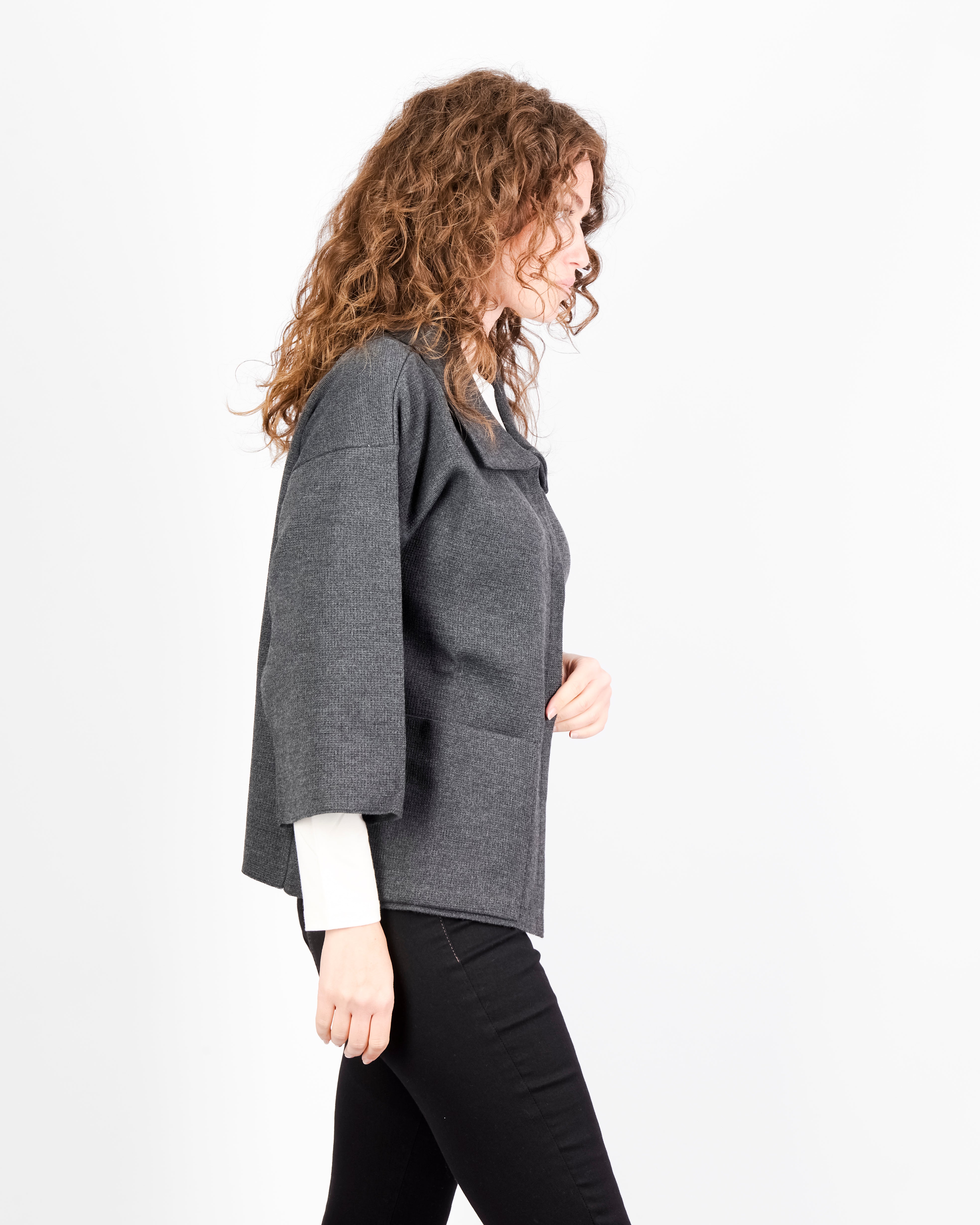 Cappottino punto maglia collo e tasche CAP1371