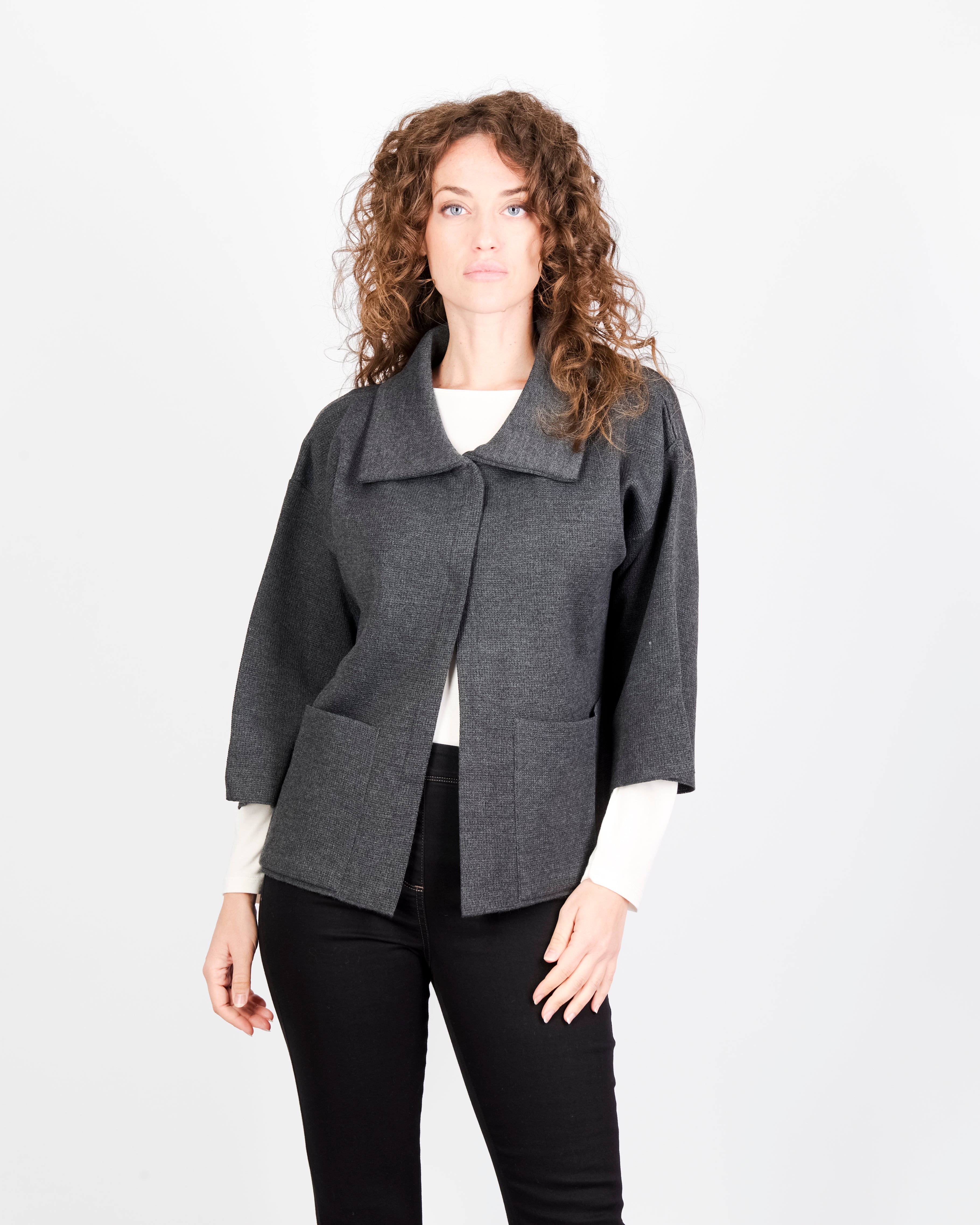 Cappottino punto maglia collo e tasche CAP1371