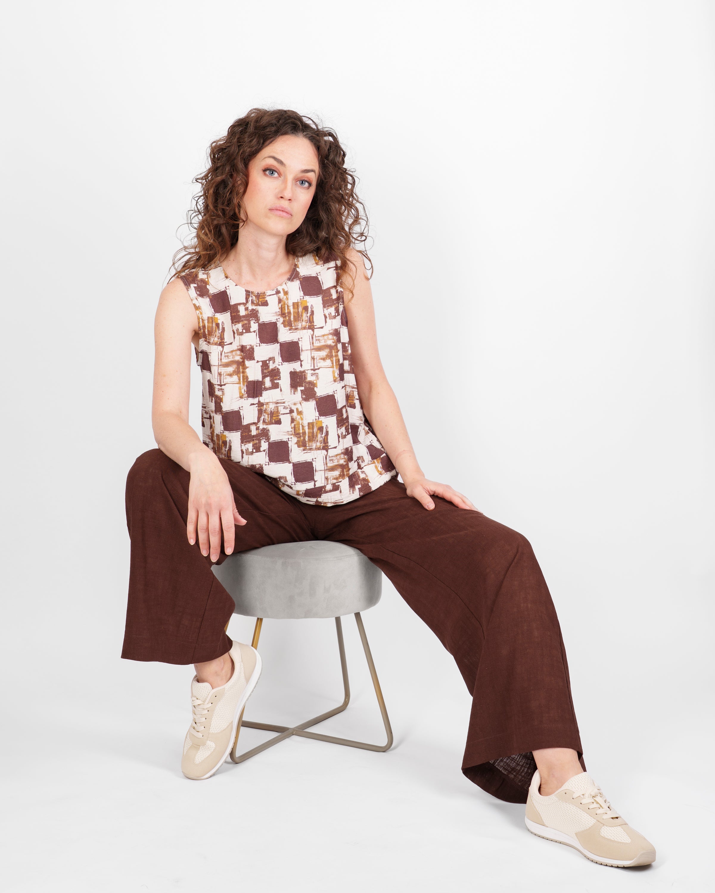 Pantalone Lino e Viscosa tasca a filo 1052/48