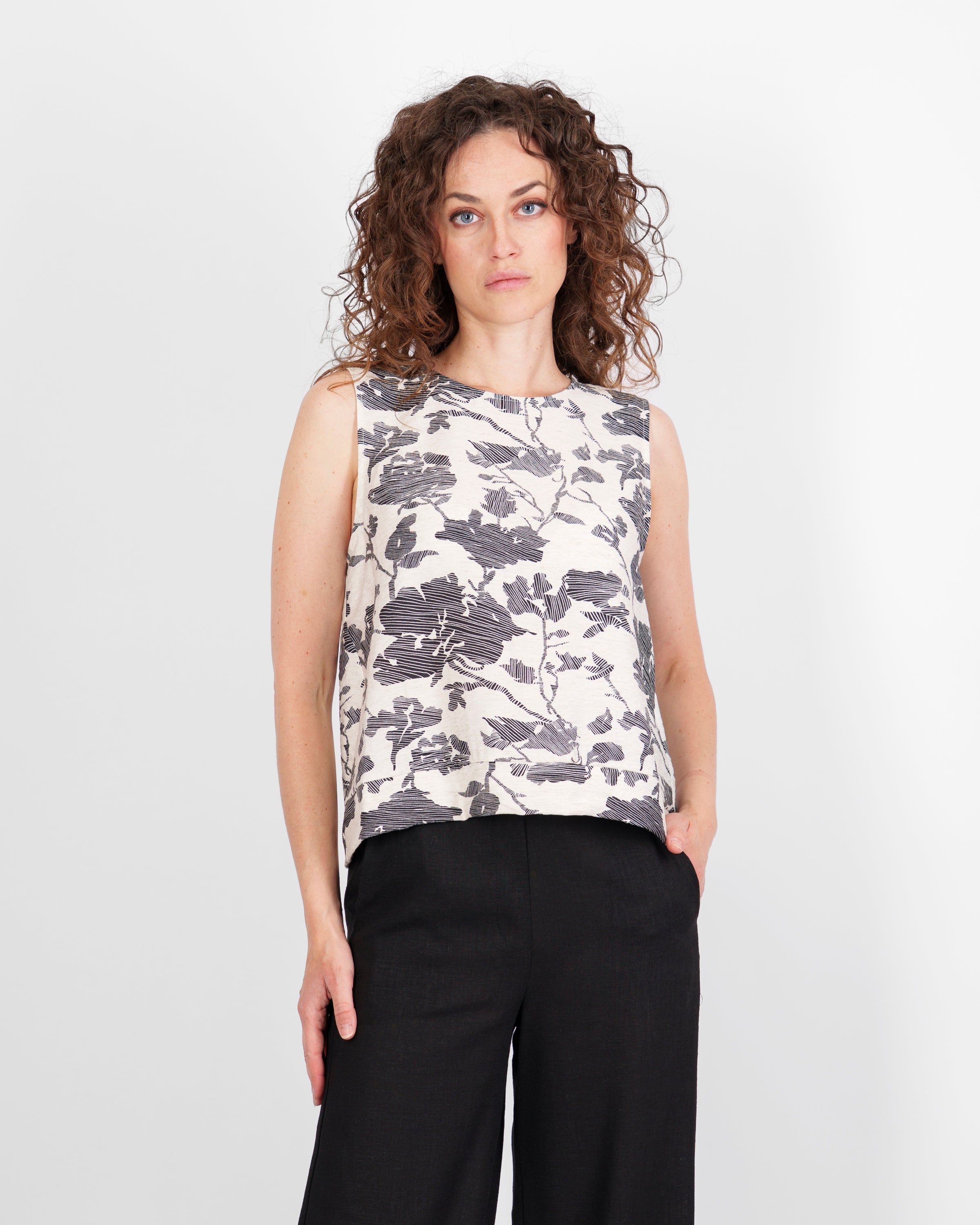 Blusa smanicata Viscosa e Lino 1406/30